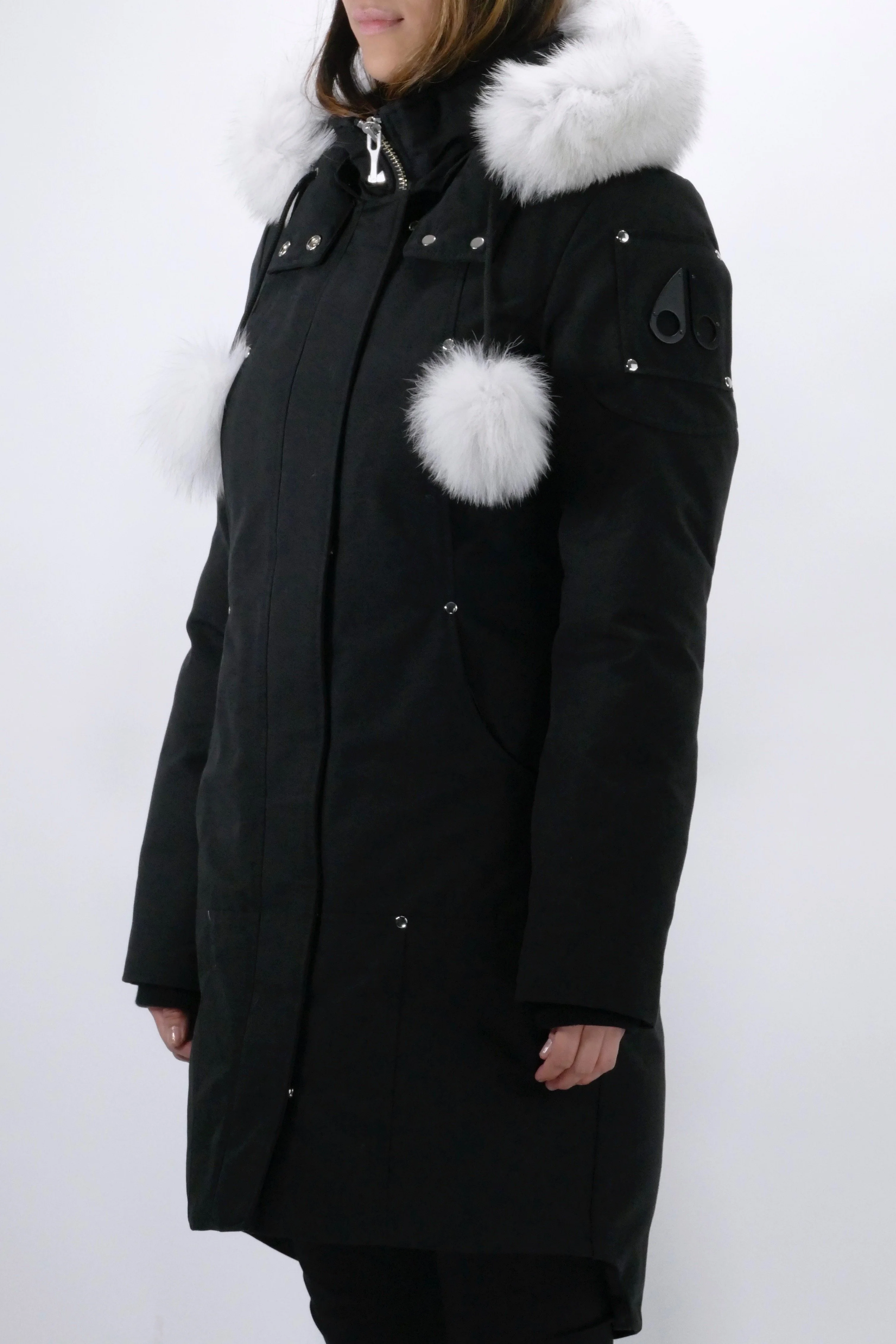 Moose Knuckles Womens Down *Parka Stirling - Black/Natural - Image 3