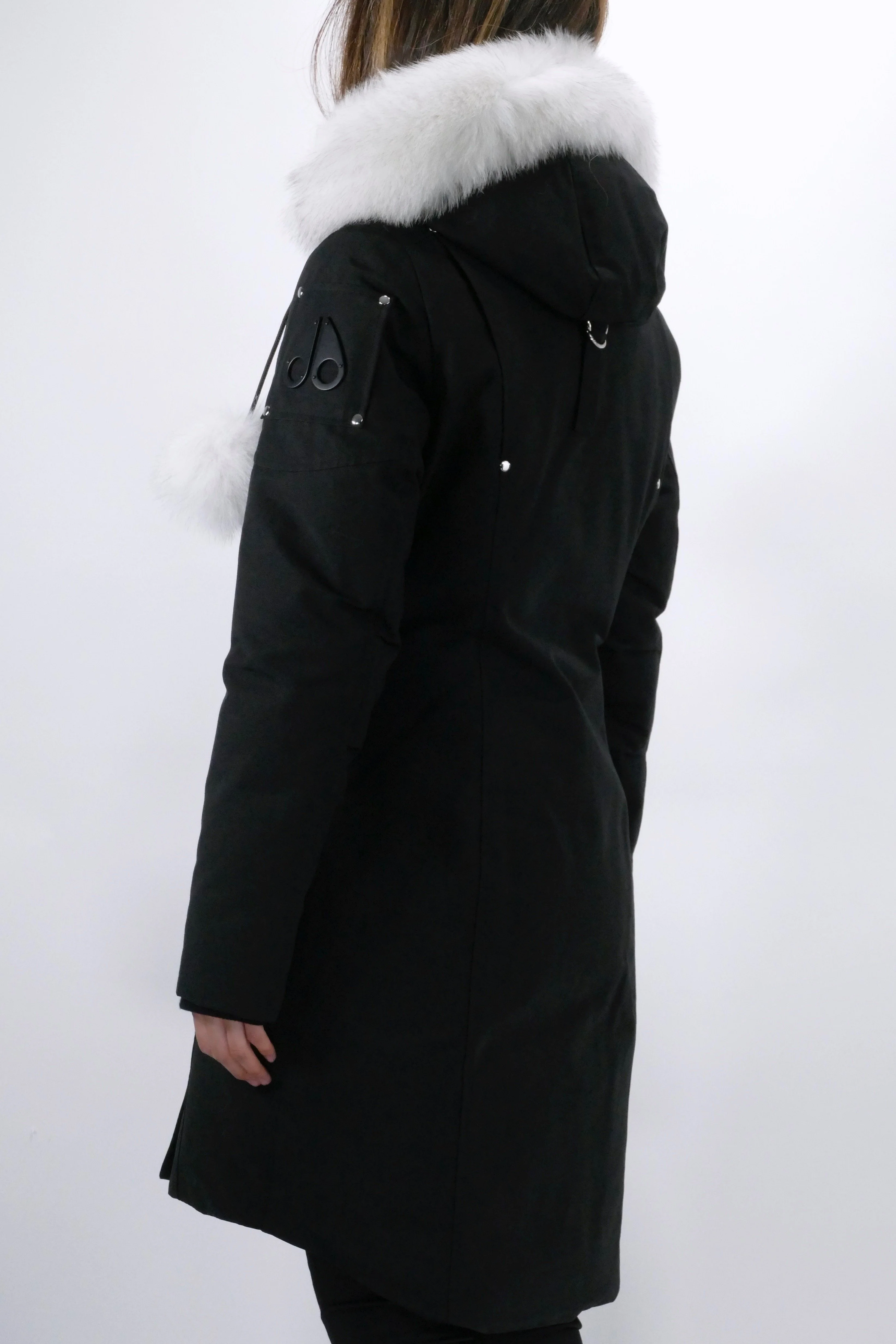 Moose Knuckles Womens Down *Parka Stirling - Black/Natural - Image 4