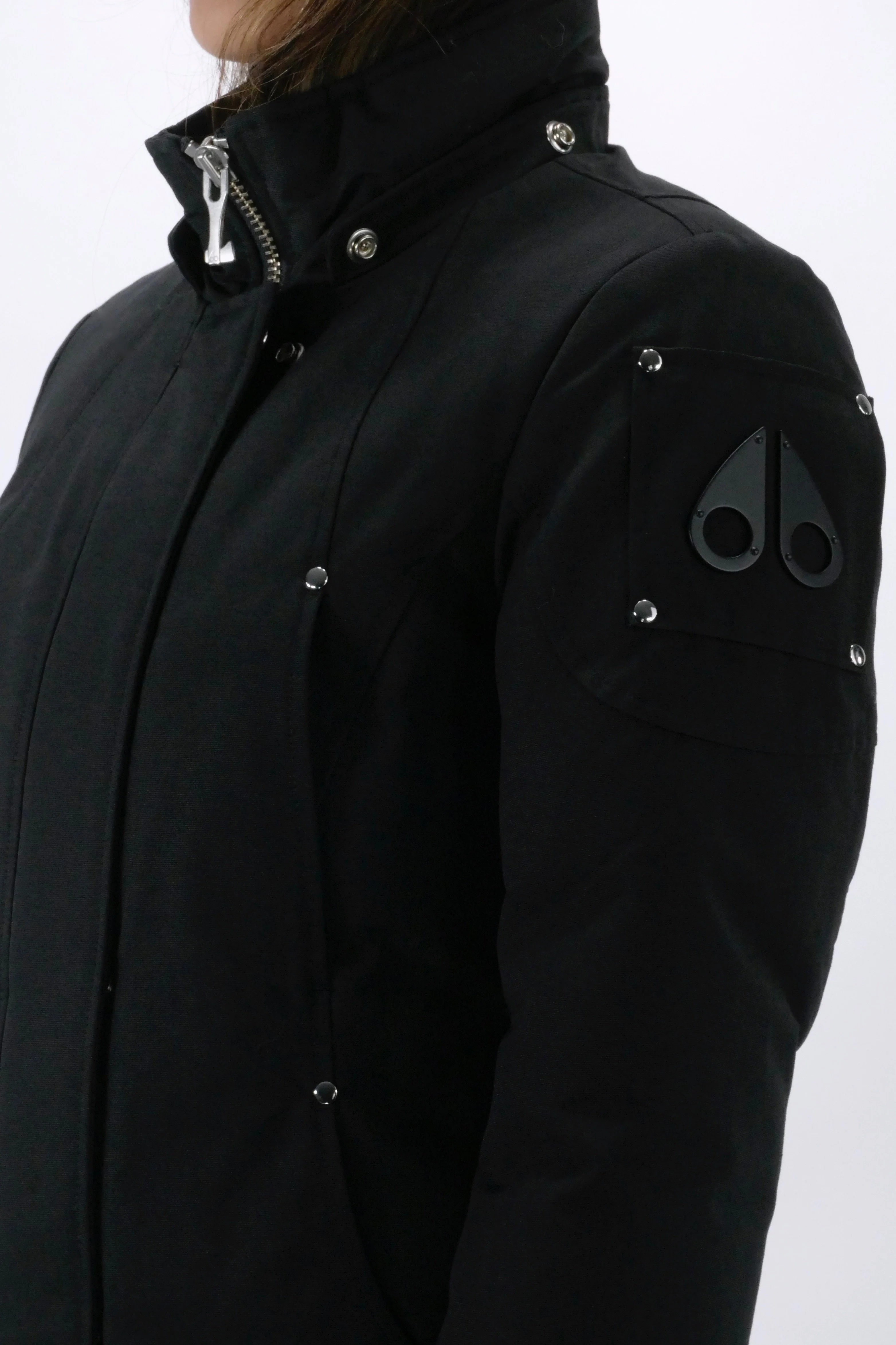 Moose Knuckles Womens Down *Parka Stirling - Black/Natural - Image 5