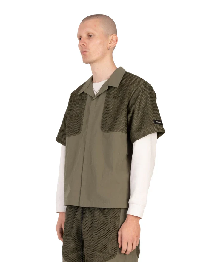 Nash - New York Mesh Layered Shirt - Olive - Image 2