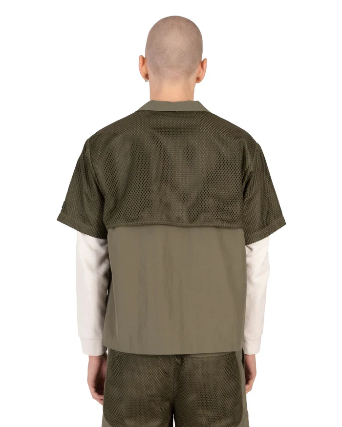 Nash - New York Mesh Layered Shirt - Olive - Image 3