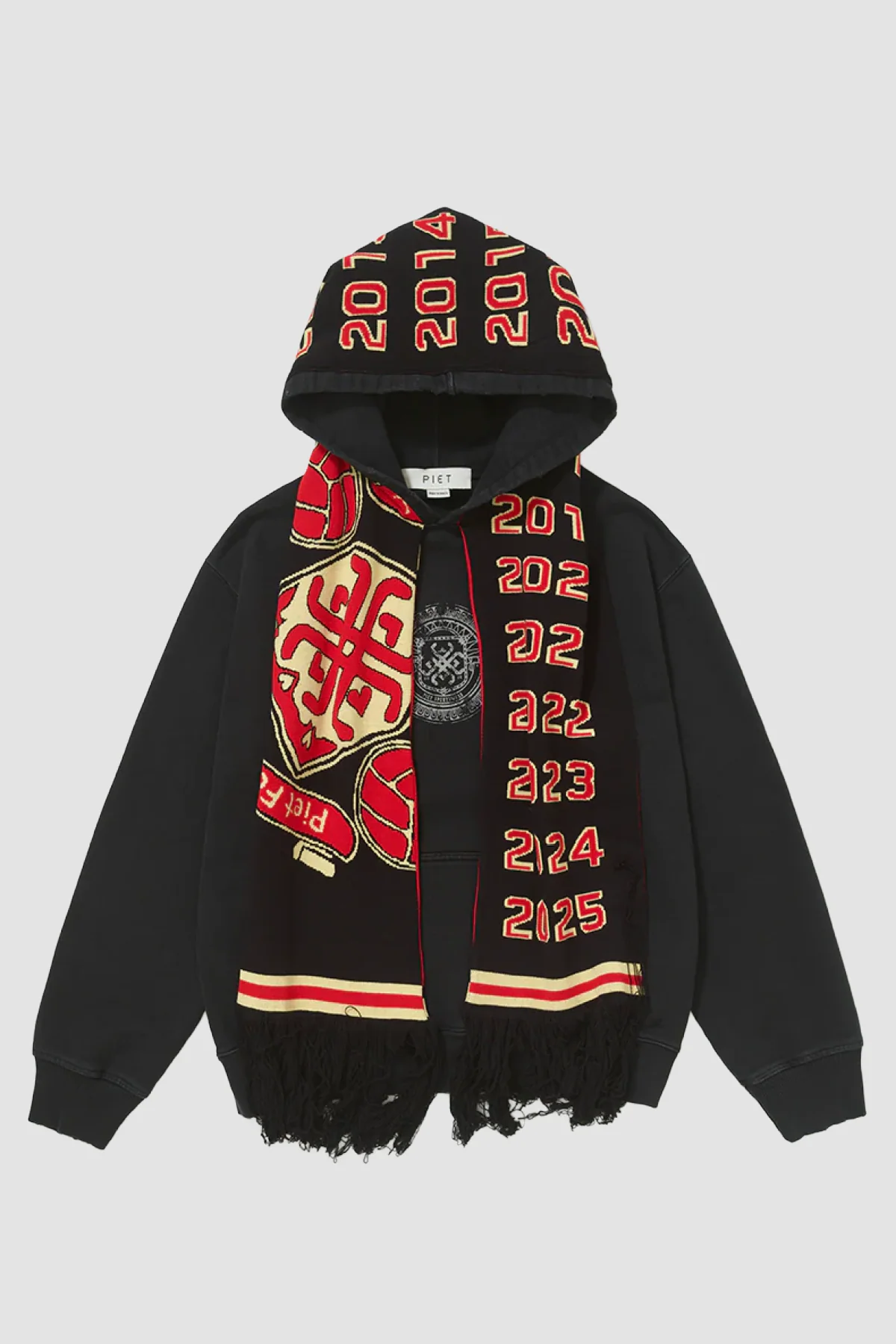 Piet F.C. Scarf Hoodie - Black