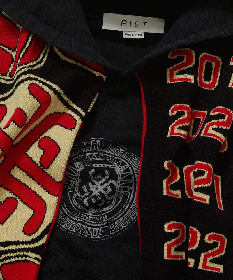 Piet F.C. Scarf Hoodie - Black - Image 3