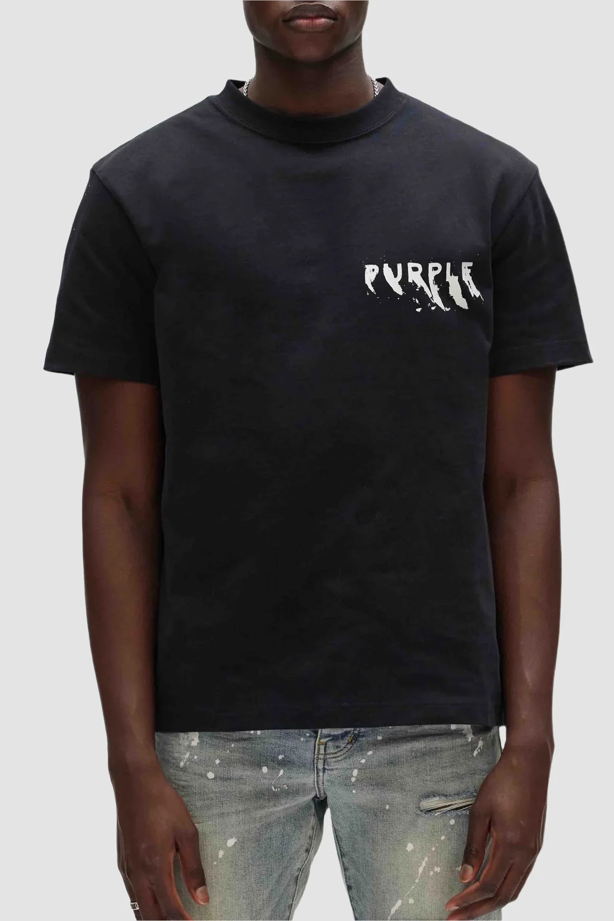 Purple Ascending Wordmark P117-HJPP Tee - Black