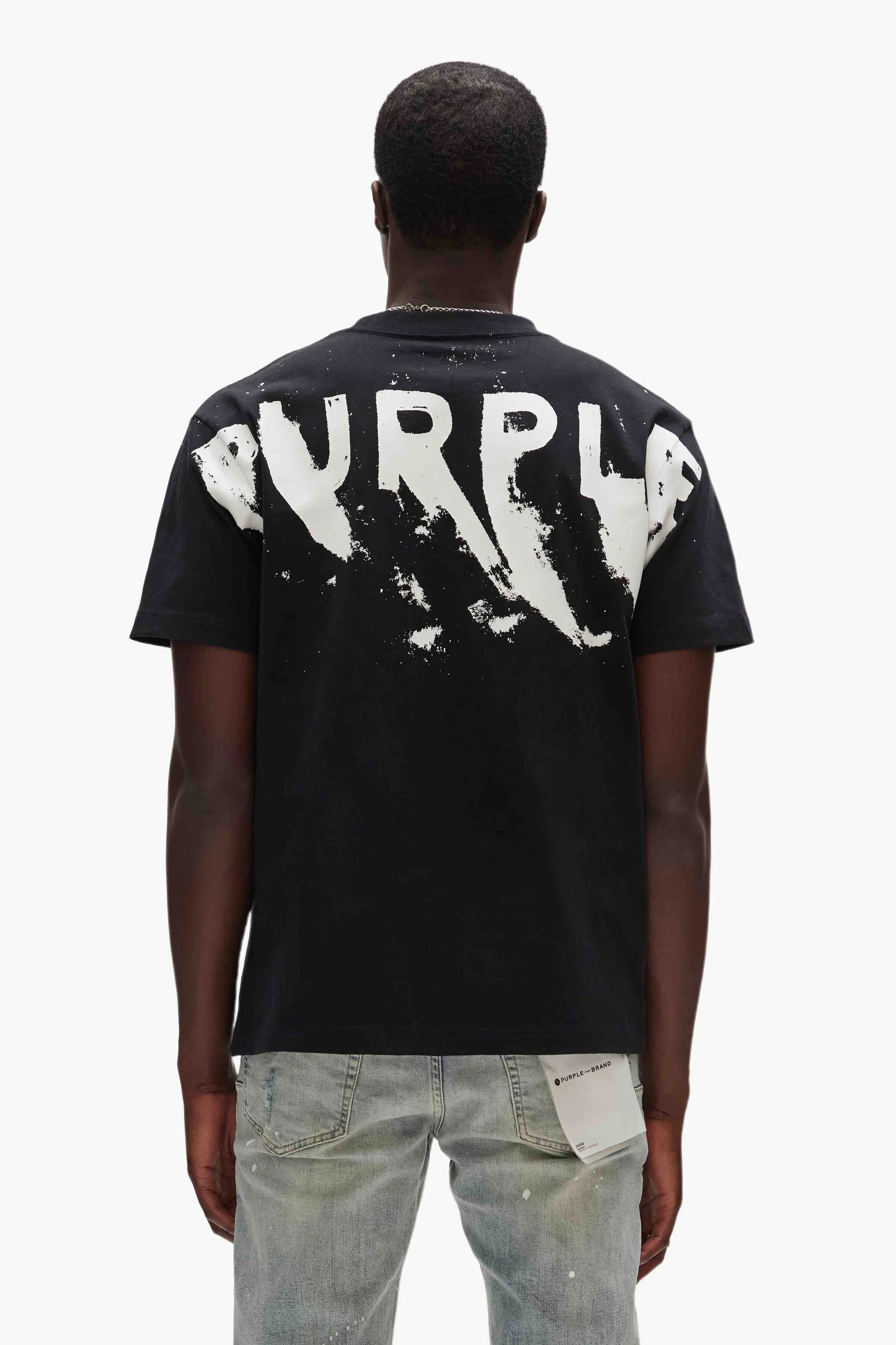 Purple Ascending Wordmark P117-HJPP Tee - Black - Image 3