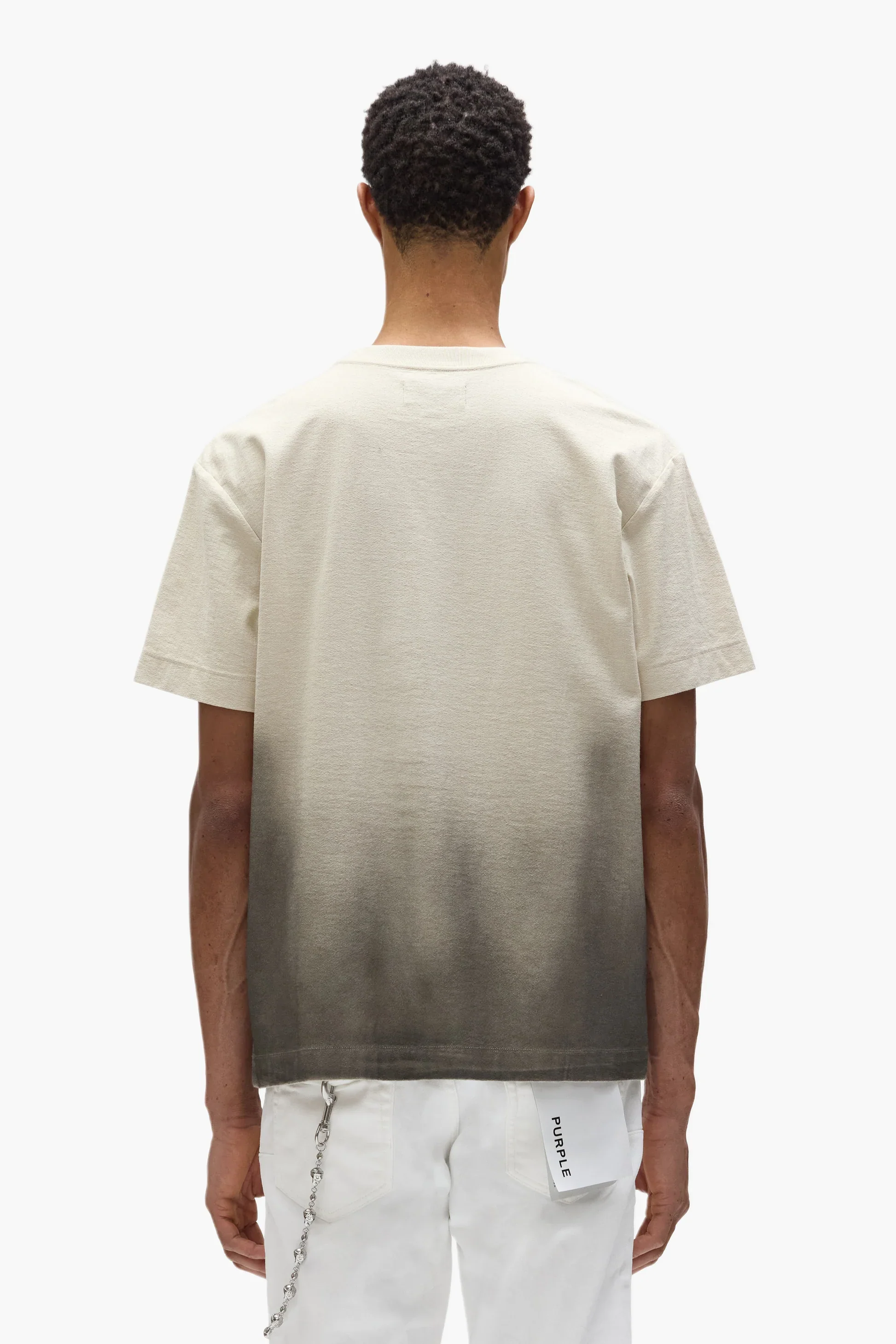 Purple Brand Gothic Outline Tee - Khaki - Image 3