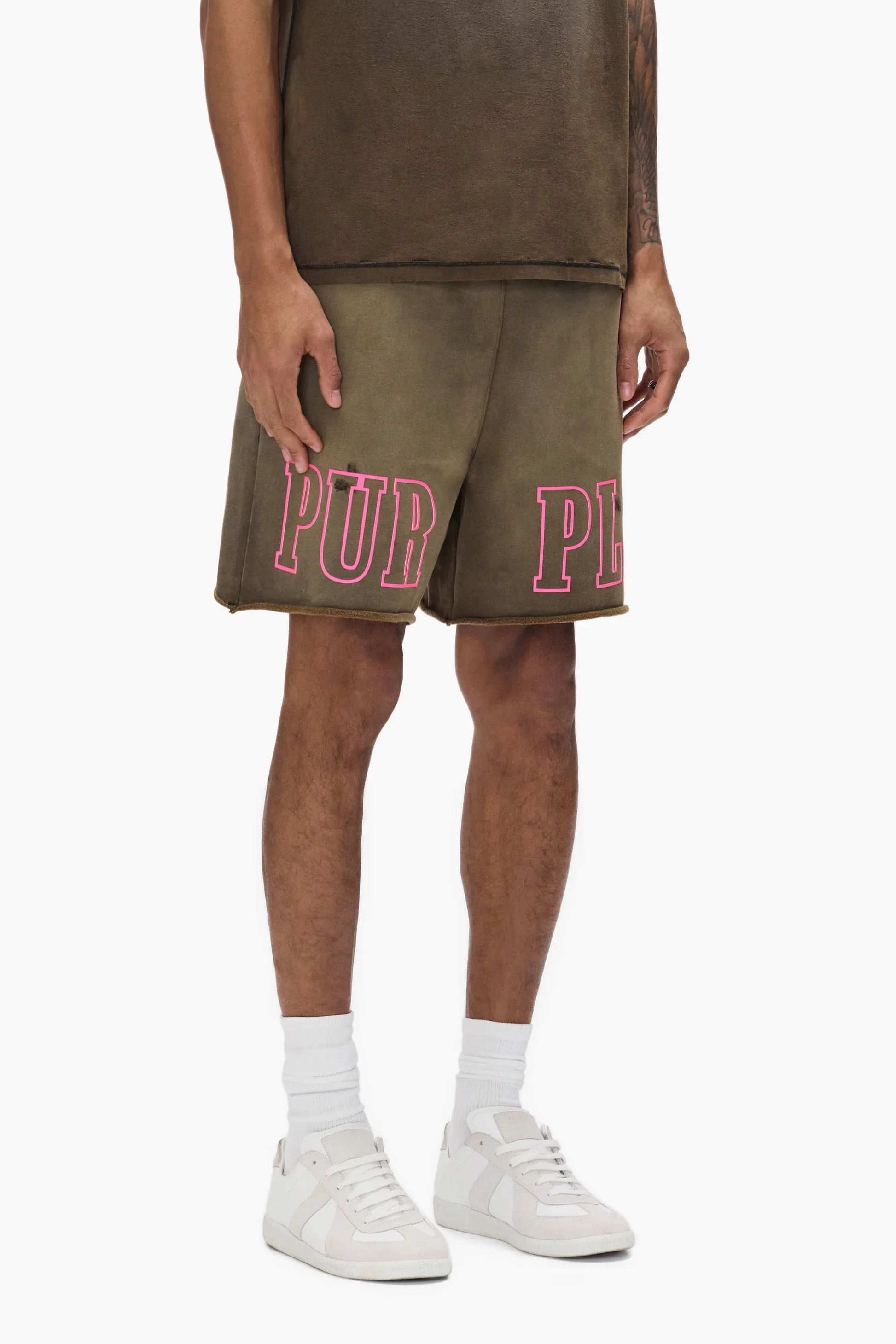 Purple Brand M4218-MBMS Slab Outline Shorts - Brown - Image 2