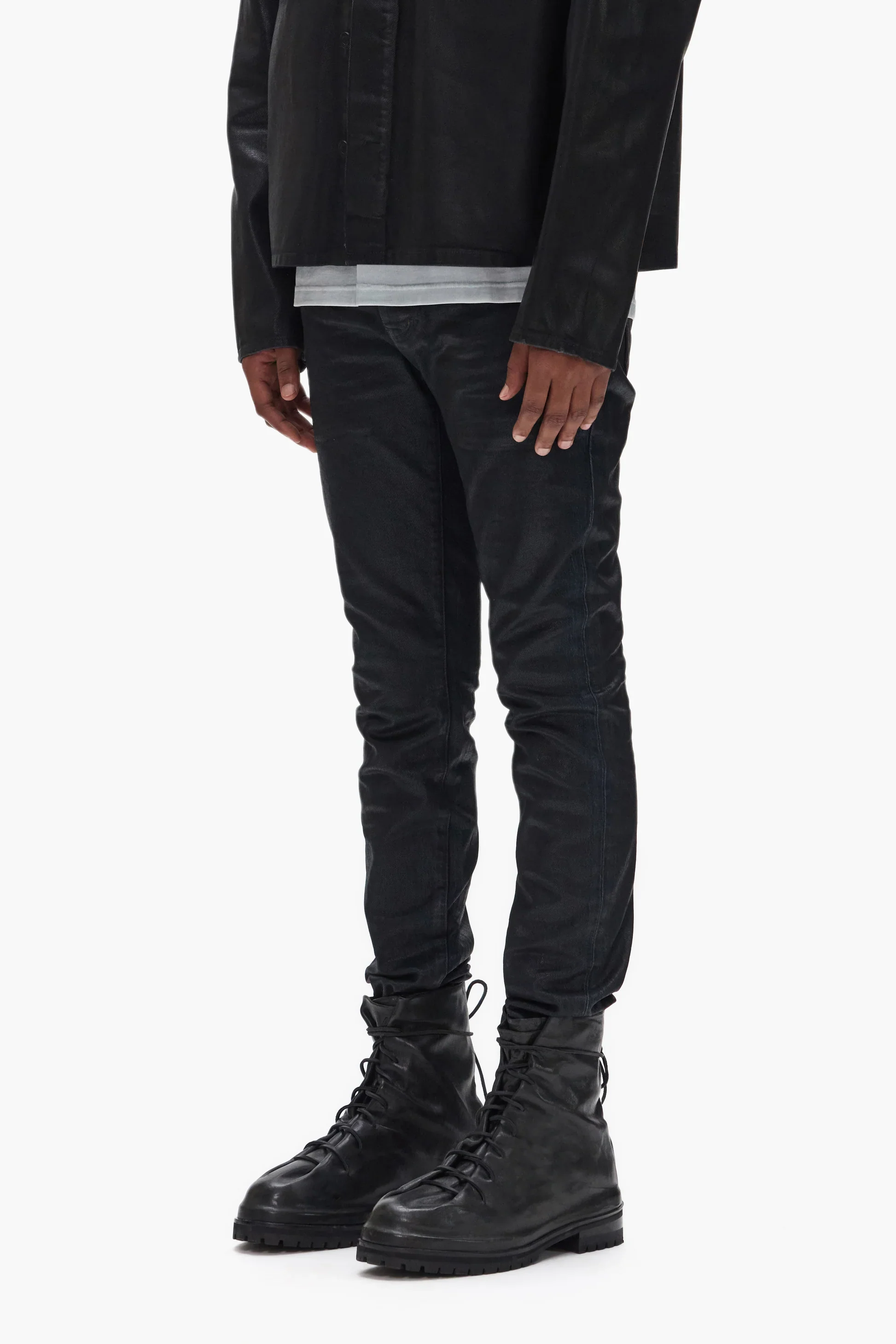 Purple Brand P001 Coated Indigo Jeans - Black - Image 2