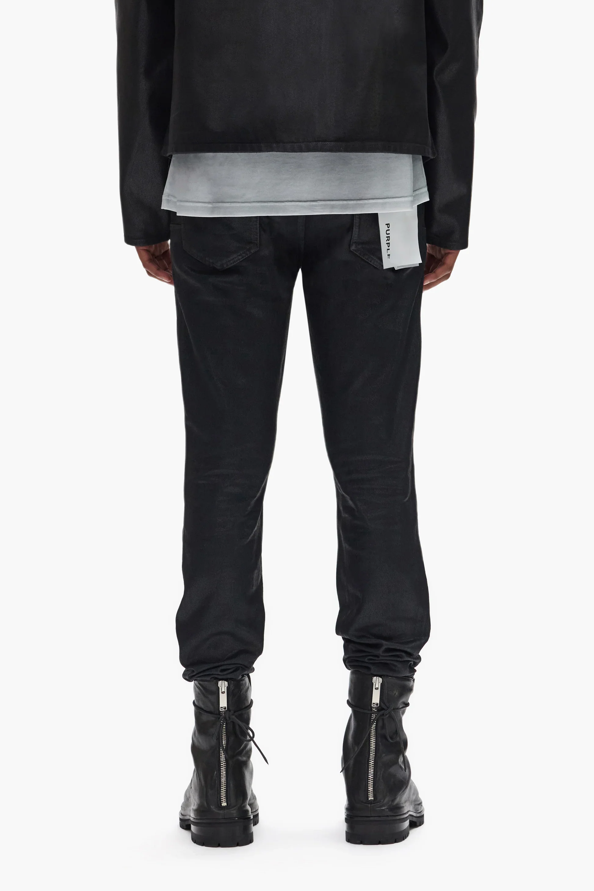 Purple Brand P001 Coated Indigo Jeans - Black - Image 3
