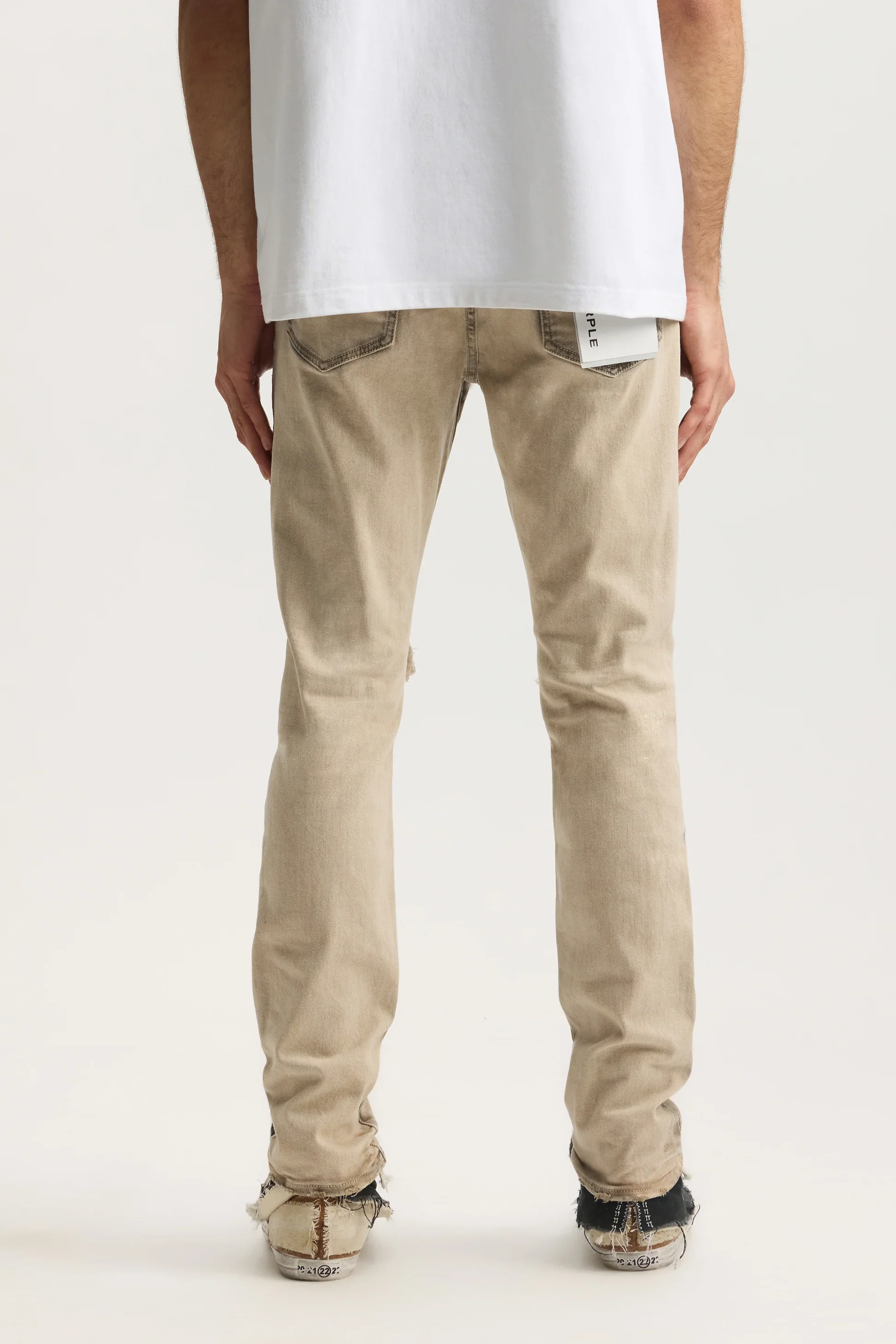 Purple Brand P001 Skinny Coated Seam Jeans - Tan - Image 3