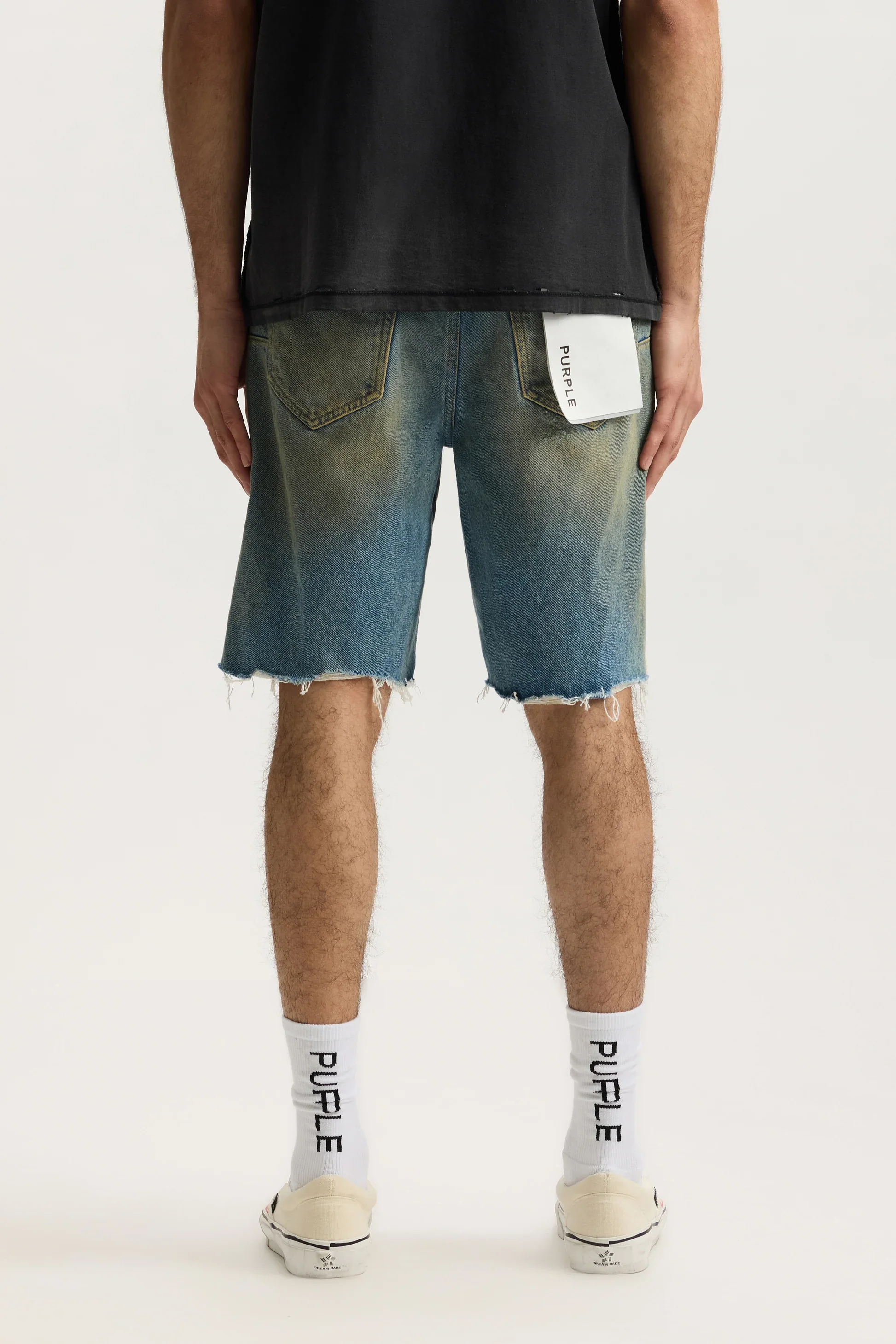 Purple Brand P059-HSDM High Summer Destroy Shorts - Mid Indigo - Image 3