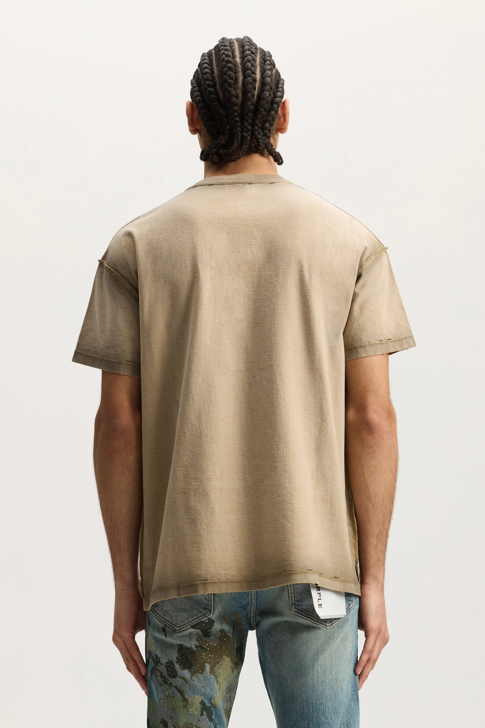 Purple Brand P101-TJTS Working Script Tee - Khaki - Image 3