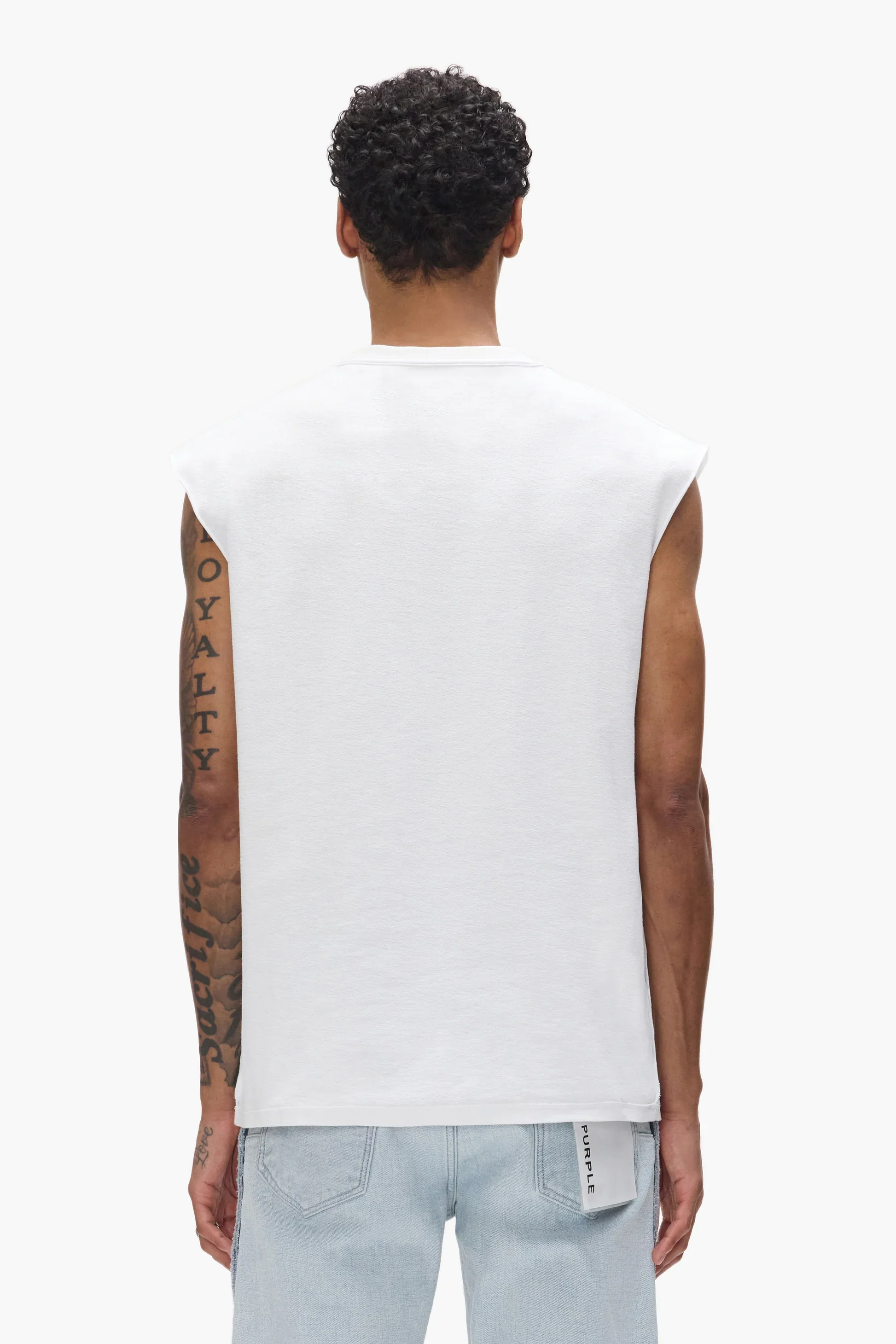 Purple Brand P103-TJWI Beaded Tank - White - Image 3
