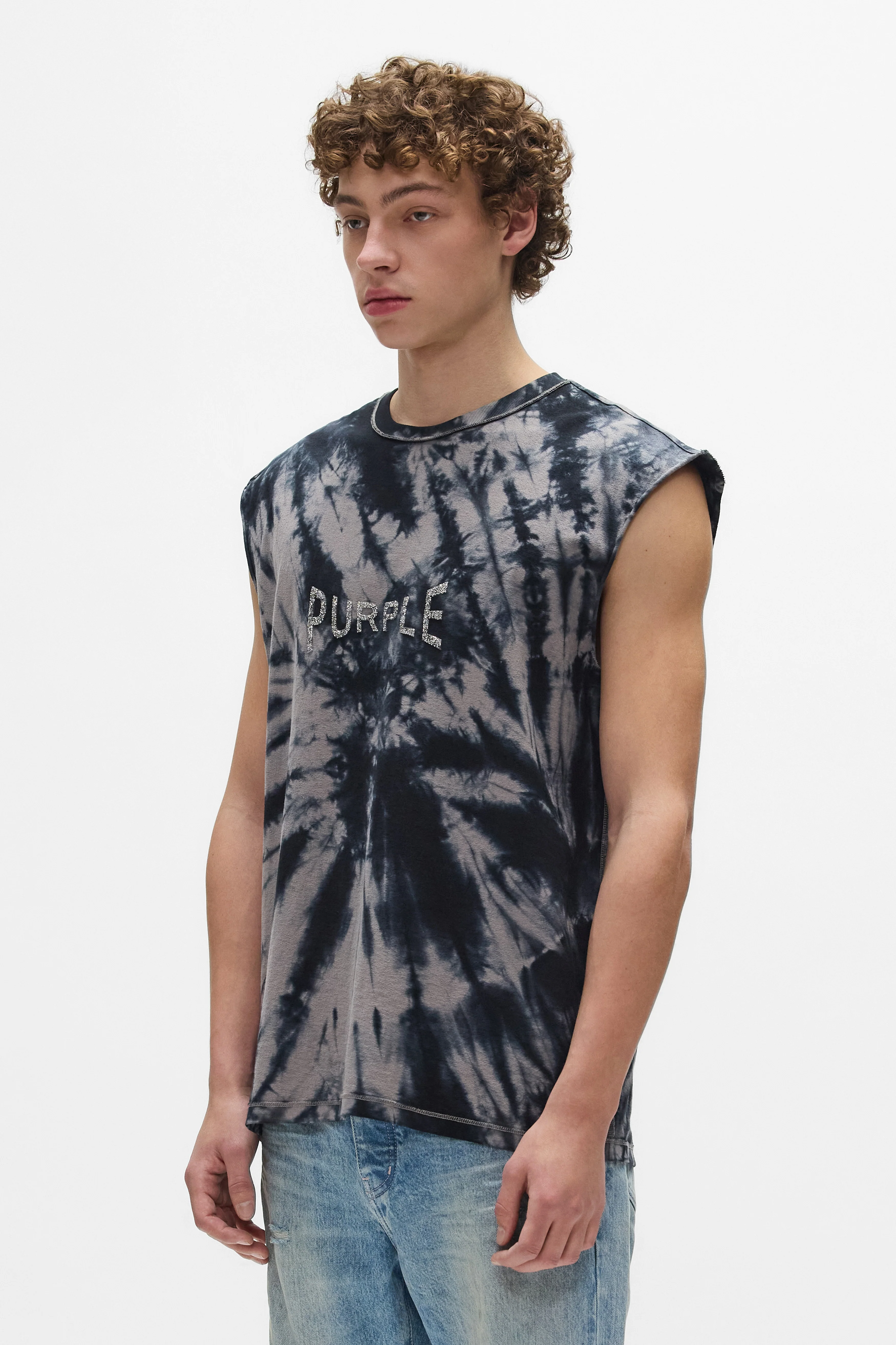Purple Brand P103-TSCP Tie Dye Tank - Grey - Image 2