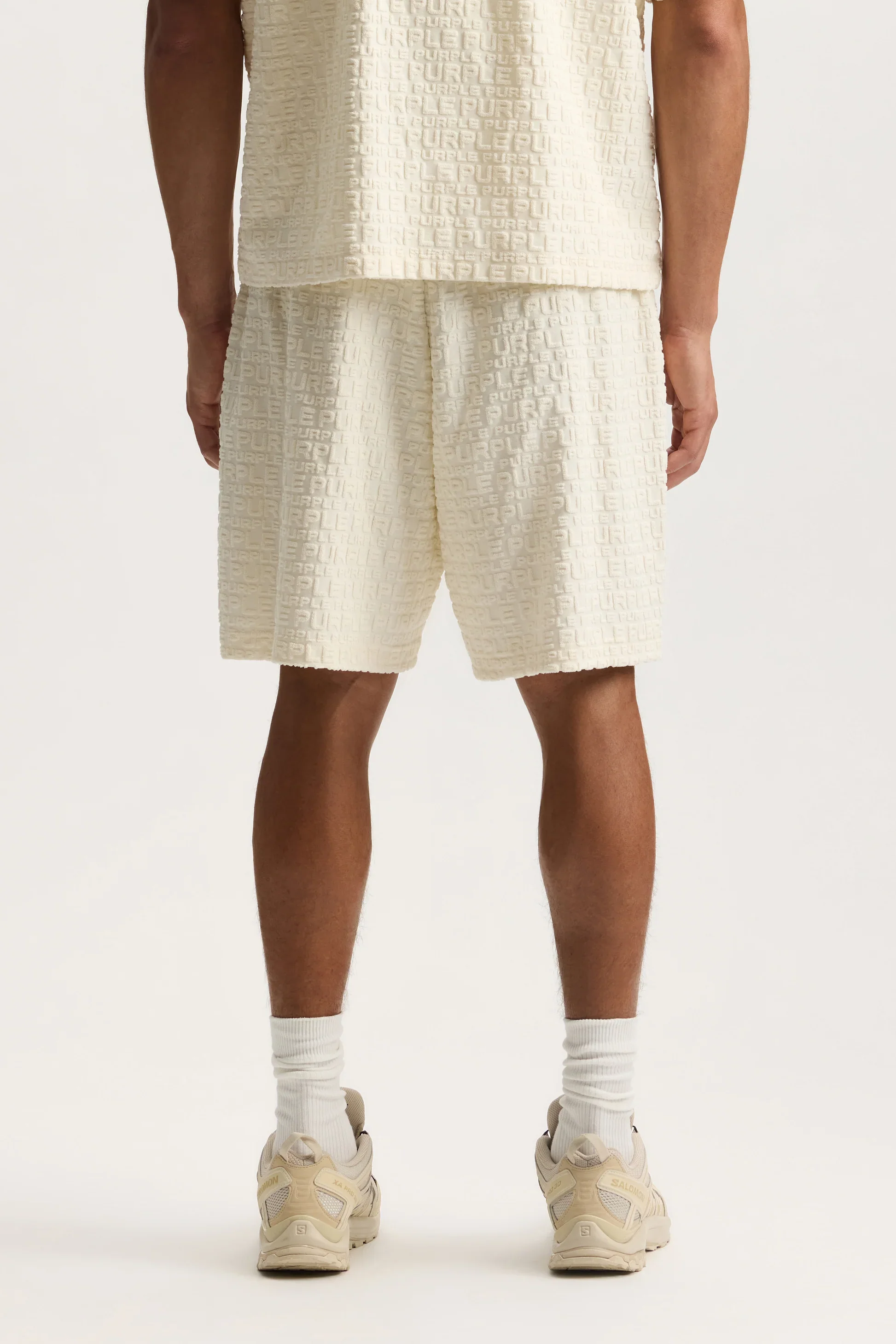 Purple Brand P545-TWWP Jacquard Terry Short - White - Image 3