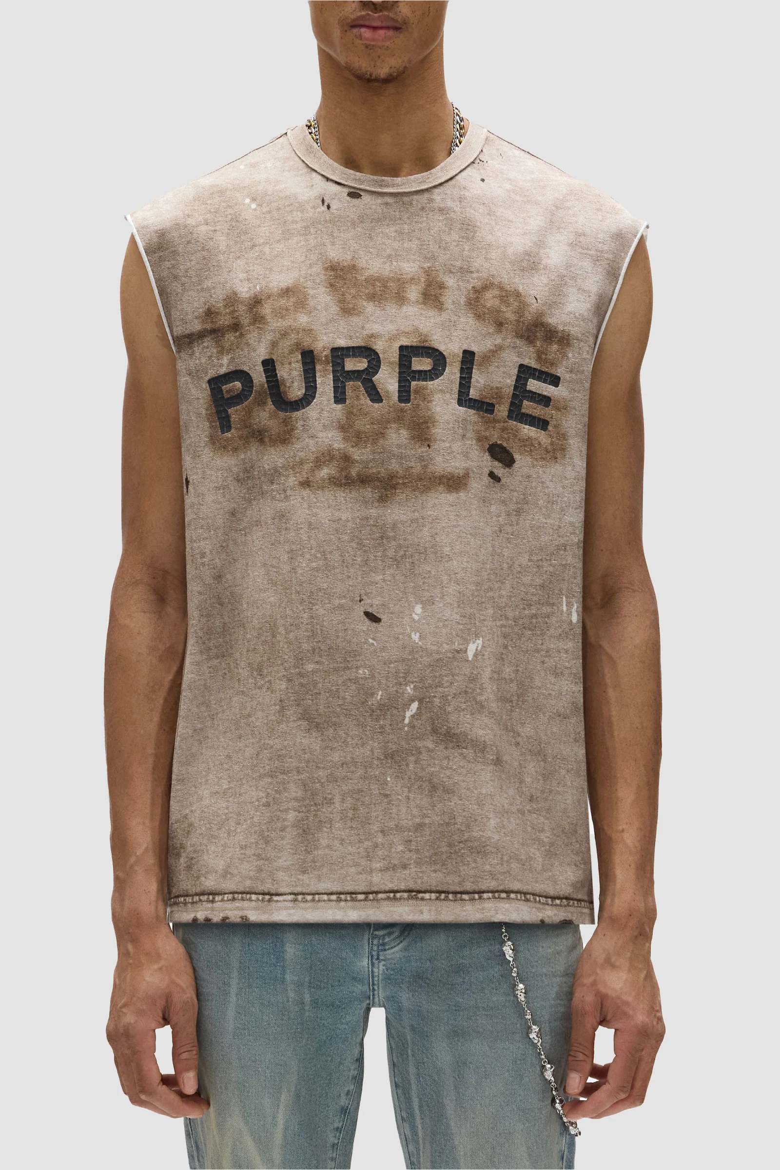 Purple Brand Wordmark Tank - Brown