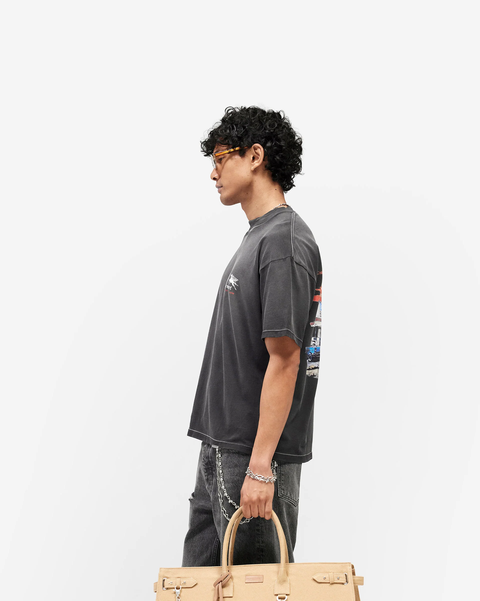 Represent 24 Hour Service Tee - Stained Black - Image 2