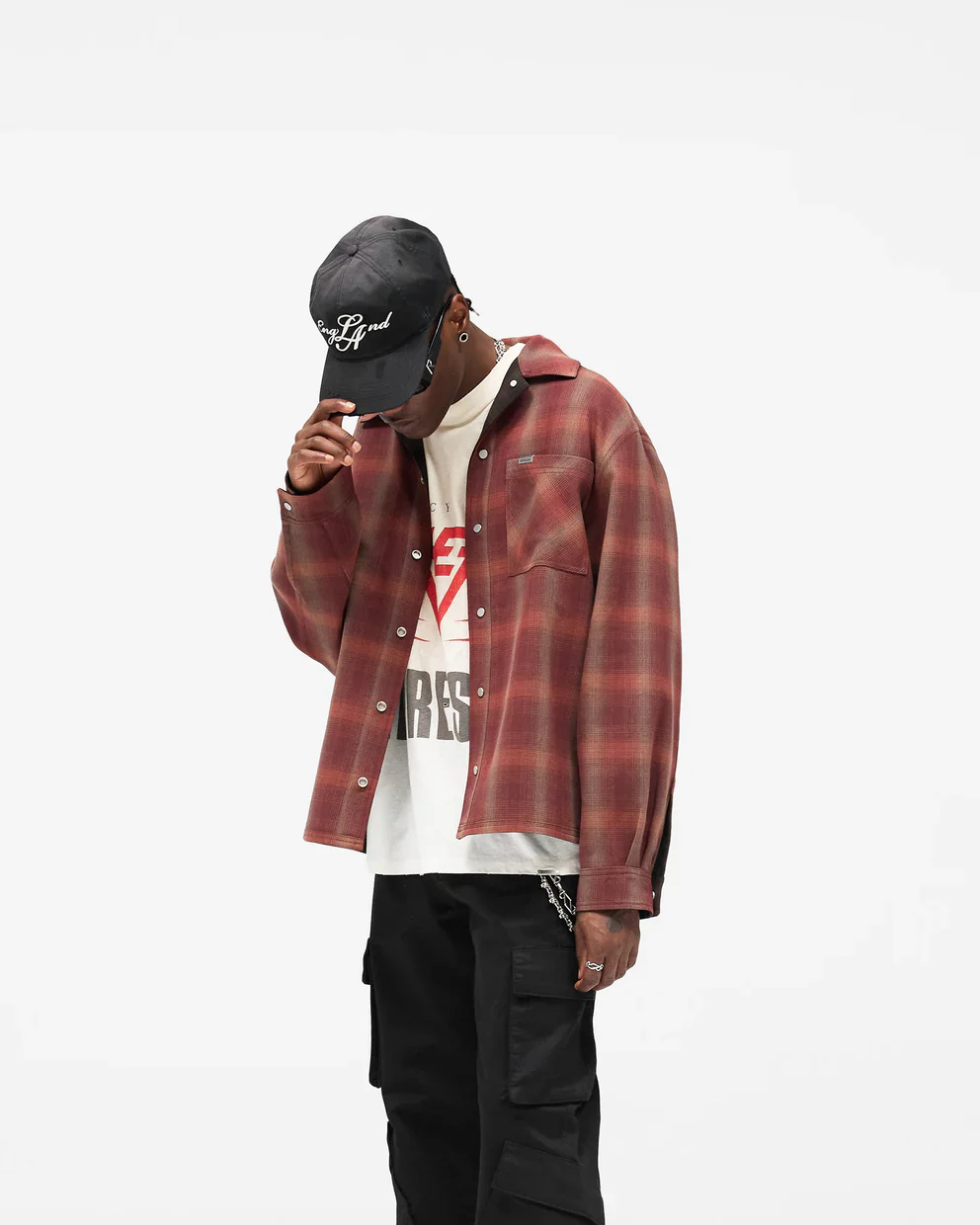 Represent Bonded Reversible Check Shirt - Nero Brown - Image 2