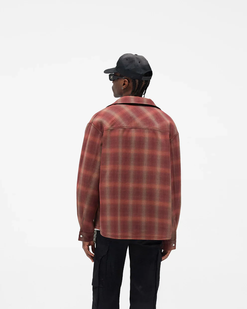 Represent Bonded Reversible Check Shirt - Nero Brown - Image 3