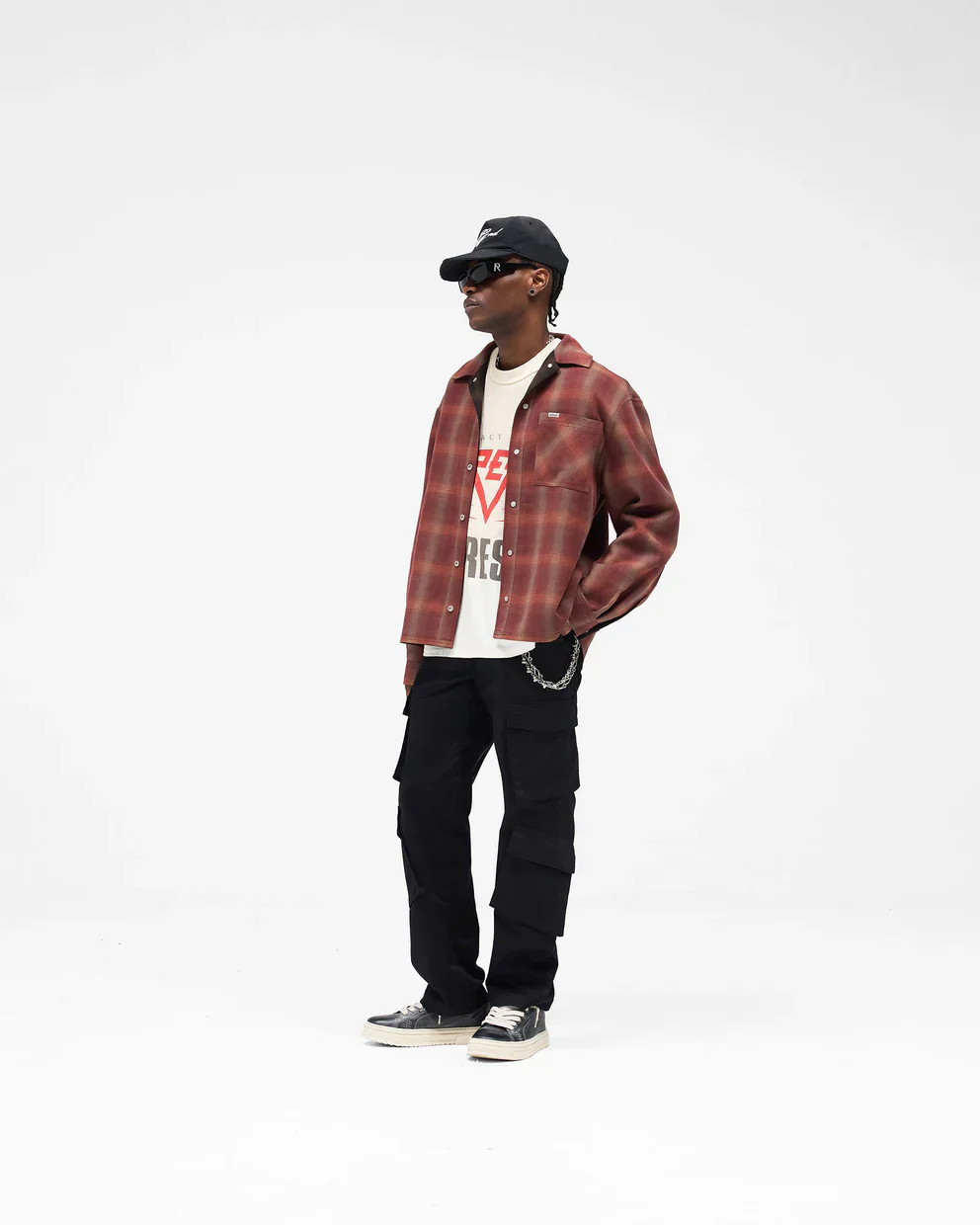 Represent Bonded Reversible Check Shirt - Nero Brown - Image 4