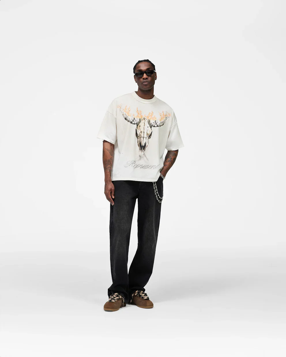 Represent British Cowboys Tee - Washed Ecru - Image 4