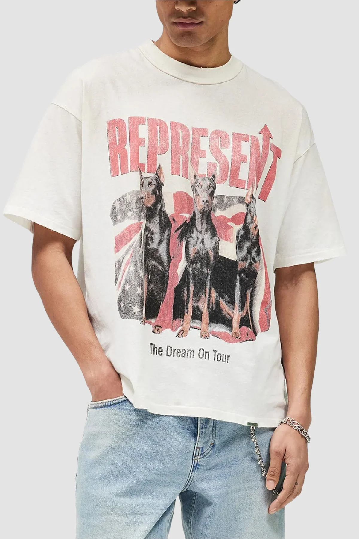 Represent Dream On Tour Tee - Washed Ecru