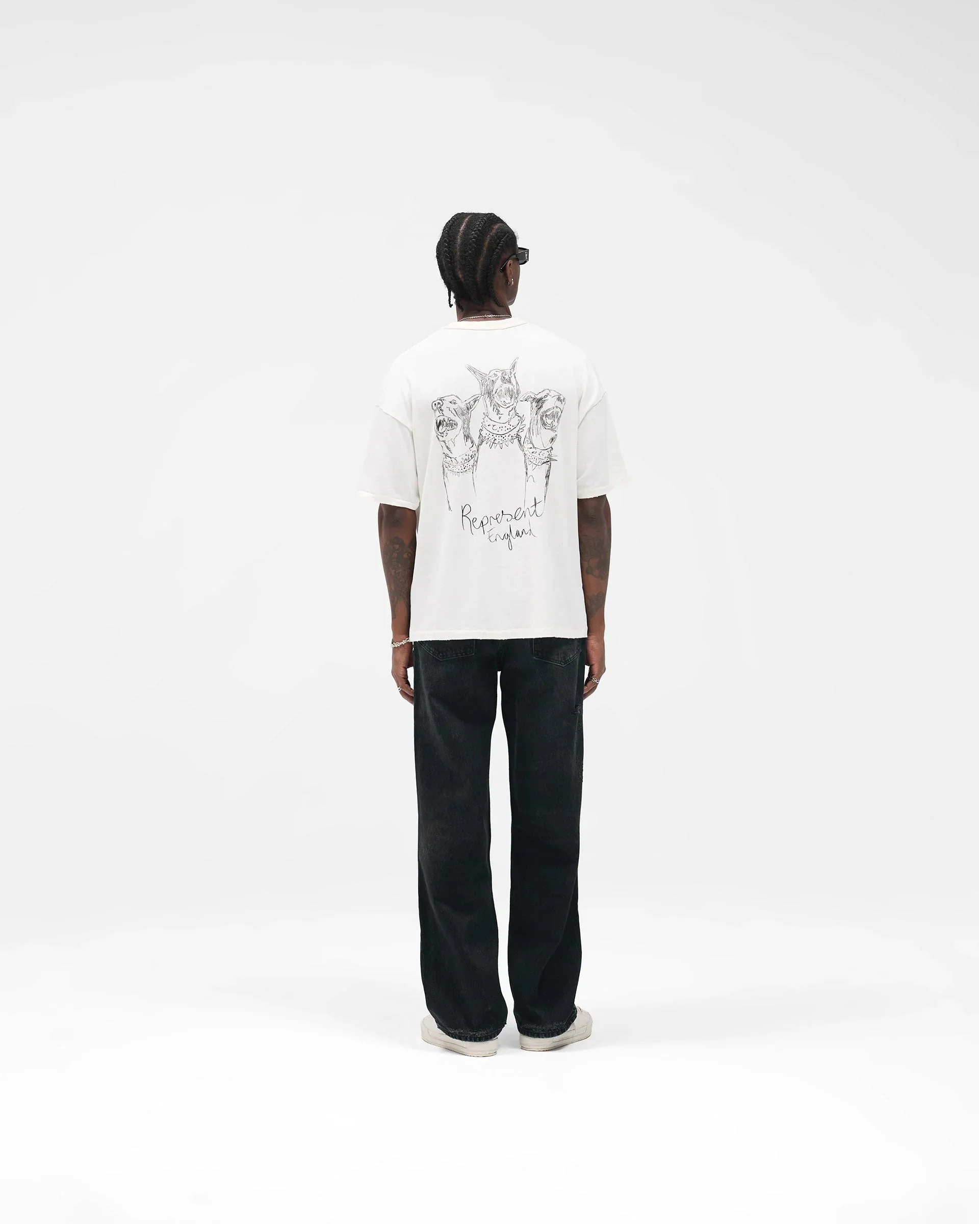 Represent Hand Drawn Thoroughbred Tee - Flat White - Image 4