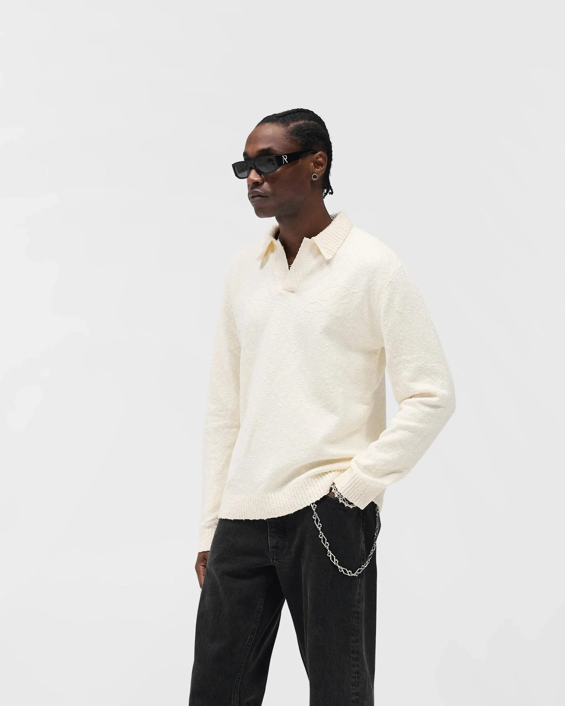 Represent Knitted Polo Top - White - Image 2