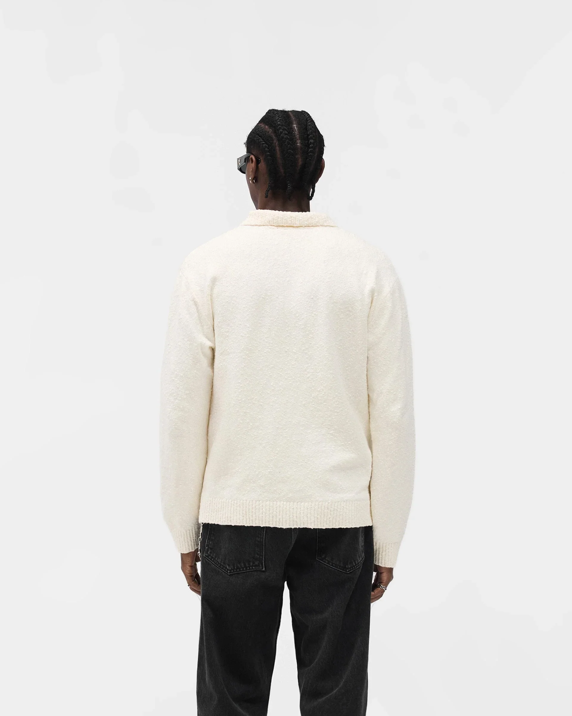 Represent Knitted Polo Top - White - Image 3