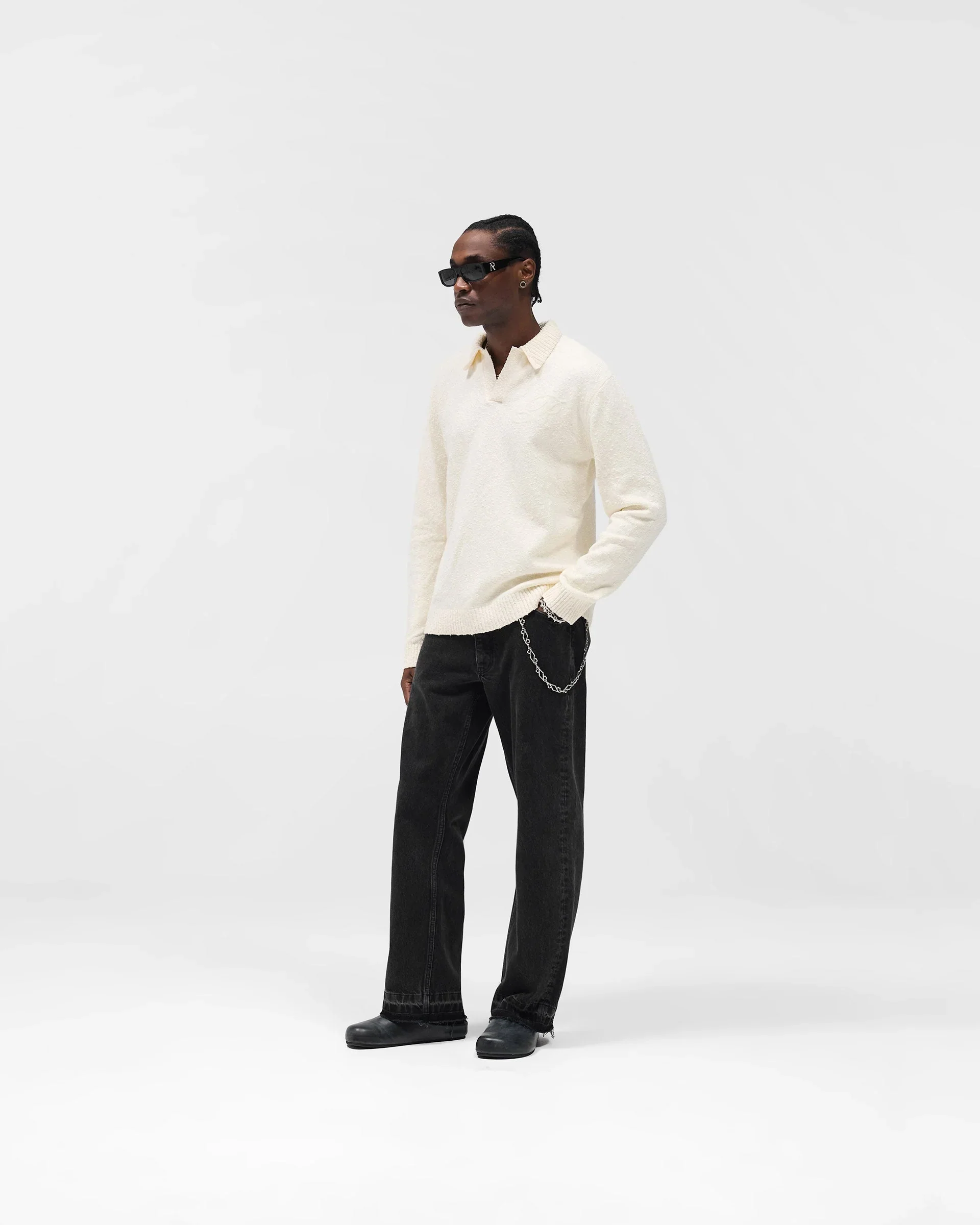 Represent Knitted Polo Top - White - Image 4
