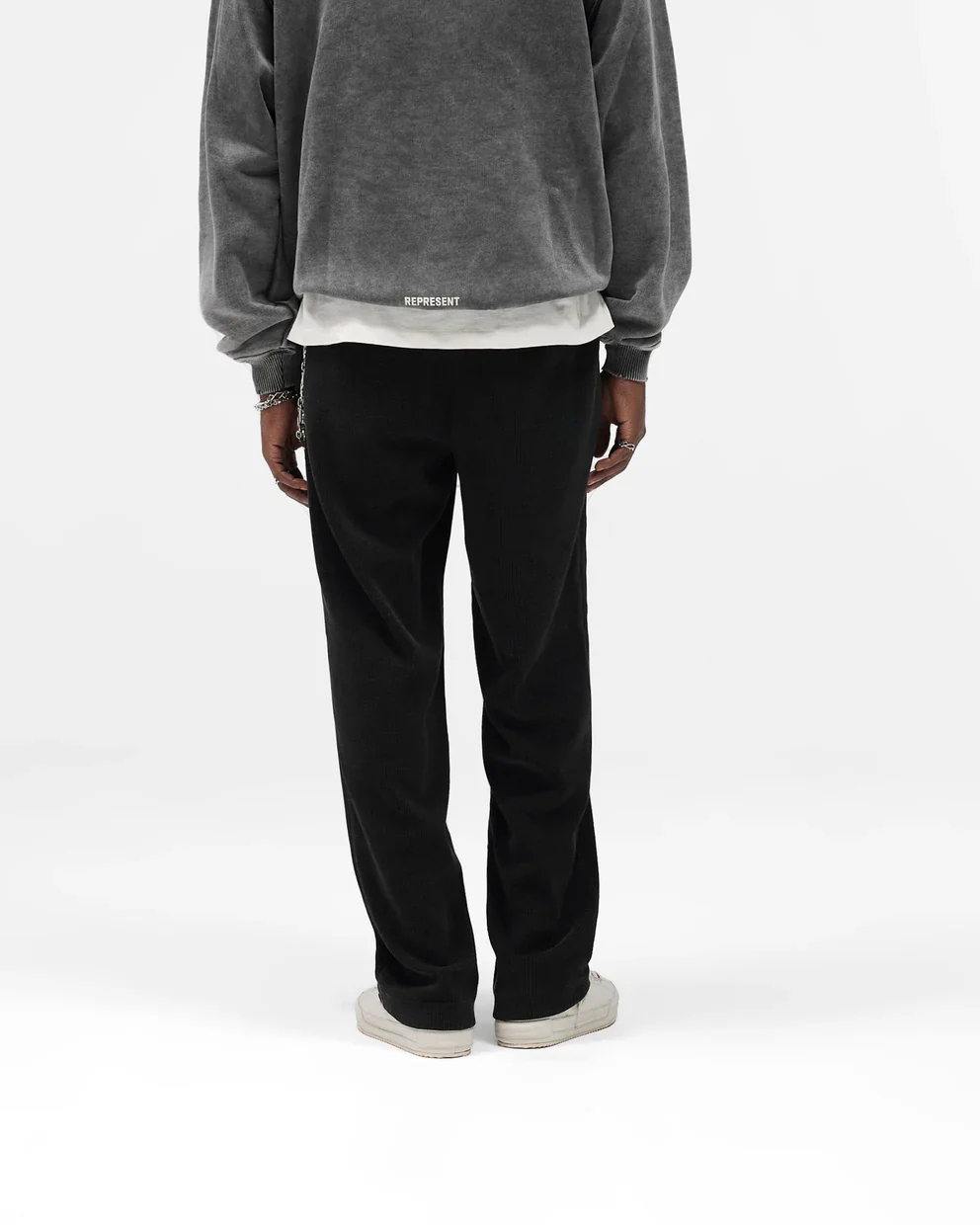 Represent Ribbed Hybrid Pants - Washed Black - Image 3