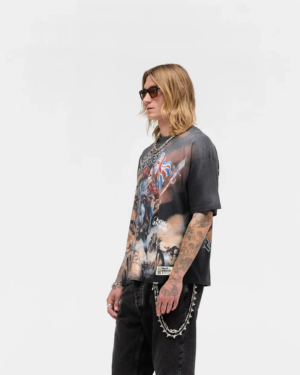 Represent X Iron Maiden Steed Tee - Stained Black - Image 2