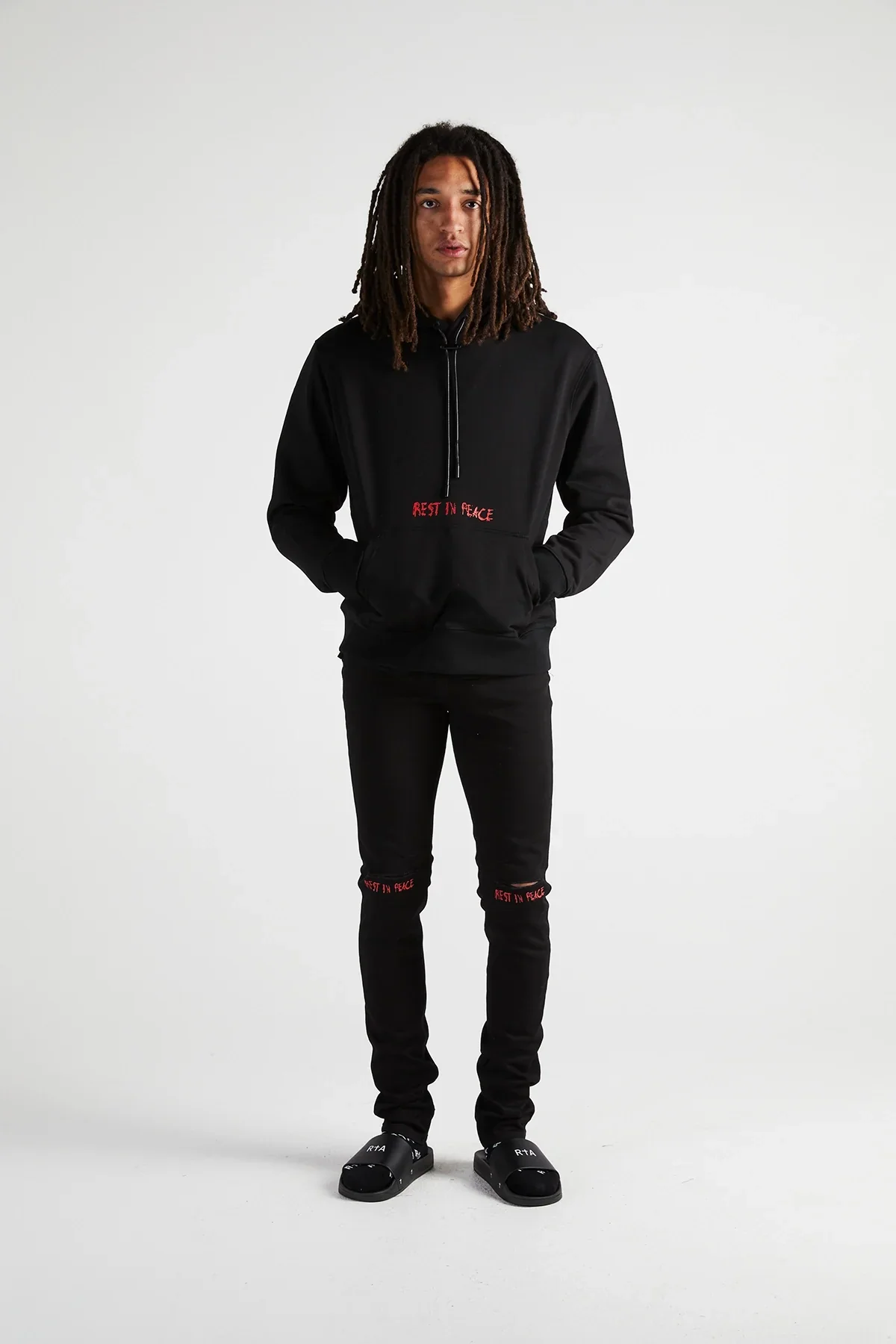 RTA Dion RIP Cross Hoodie - Black - Image 2
