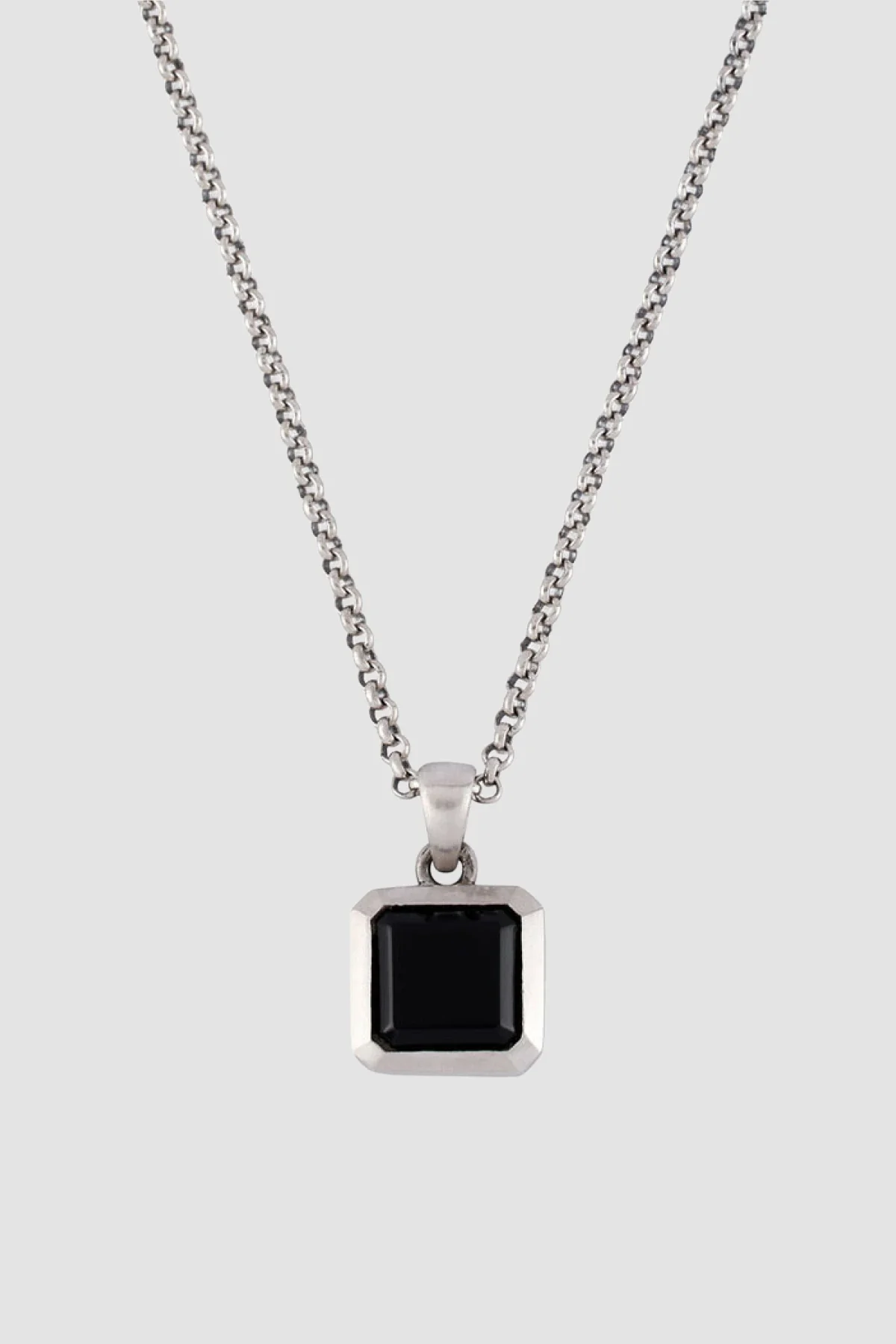 Serge DeNimes Onyx Armour Necklace - Silver