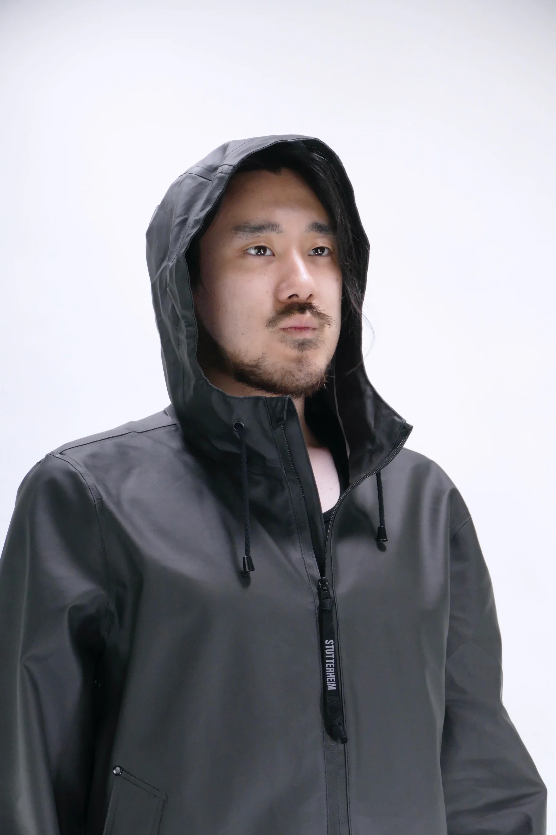 Stutterheim Stockholm Zip Lightweight Raincoat Jacket - Black - Image 4