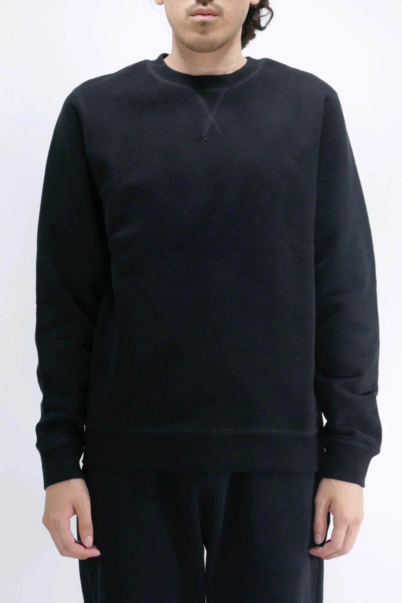 Sunspel Cotton Loopback Sweatshirt - Black