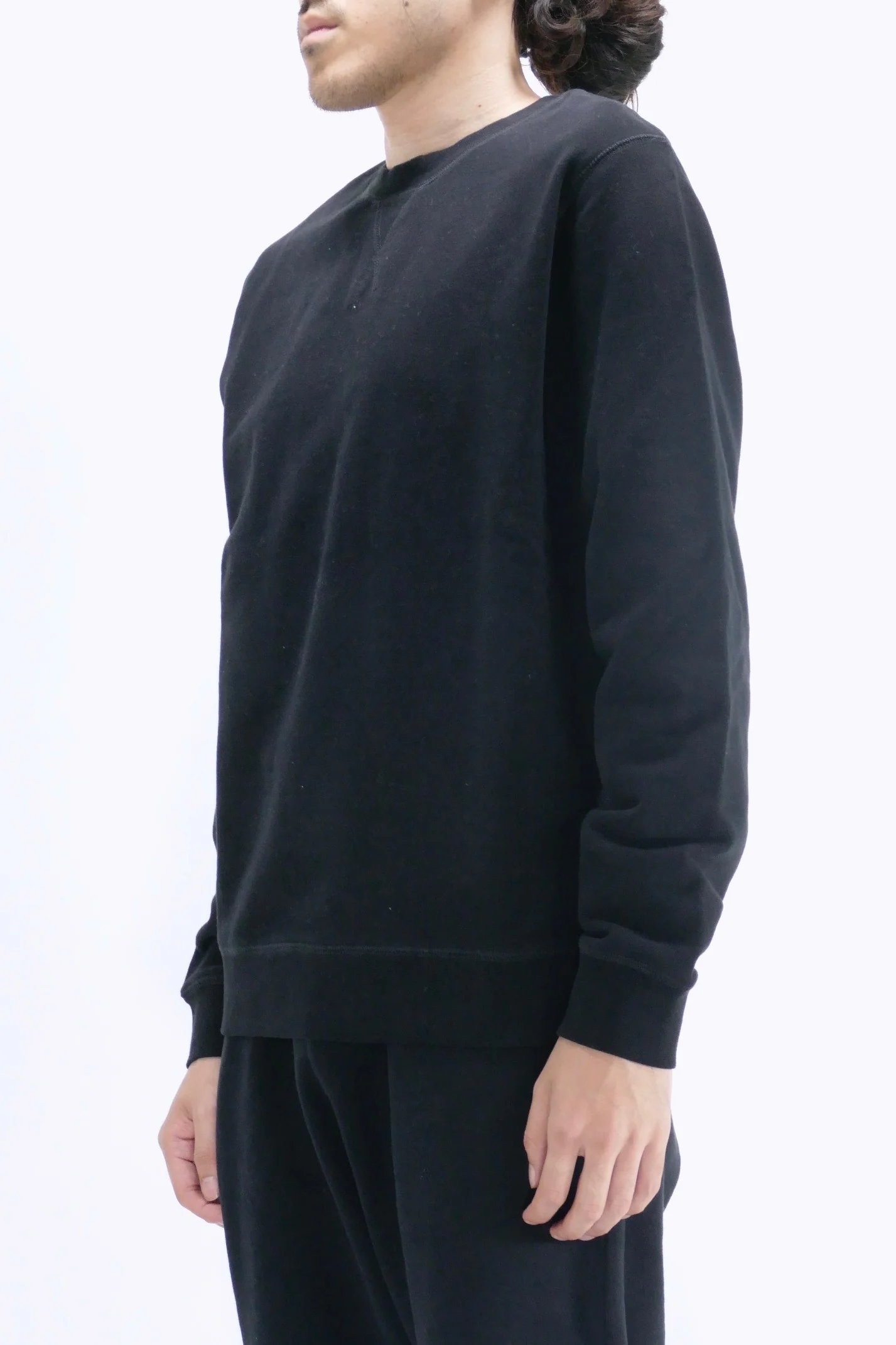 Sunspel Cotton Loopback Sweatshirt - Black - Image 2
