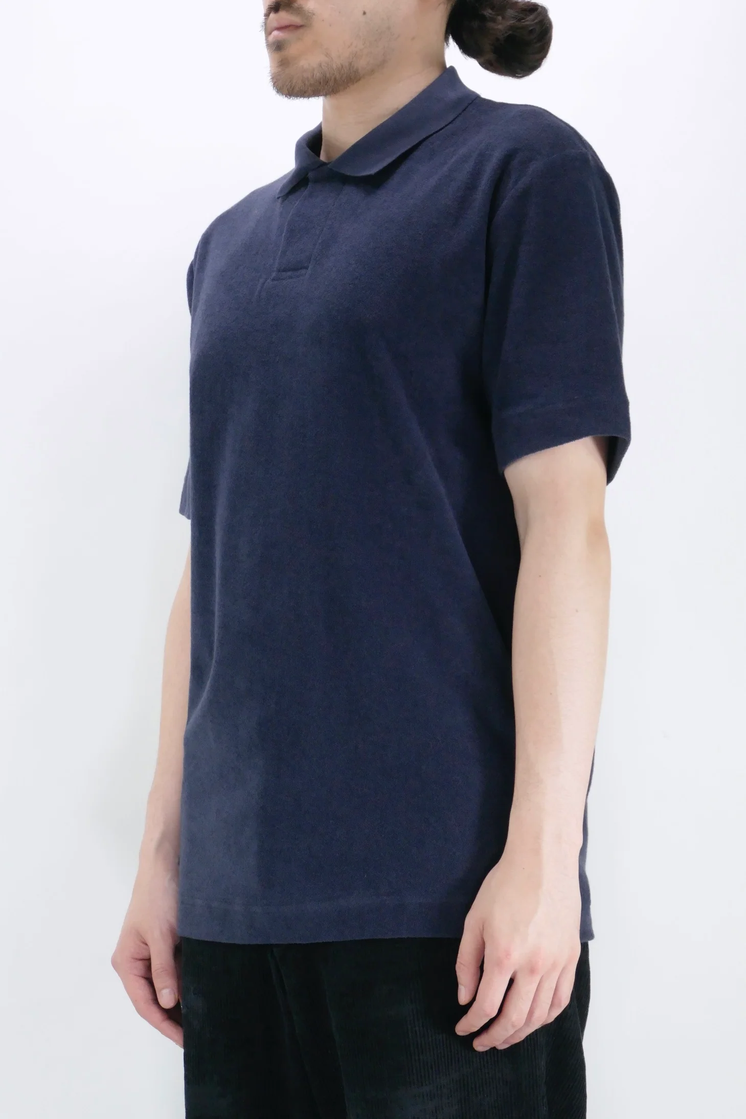 Sunspel Towelling Polo - Navy - Image 2