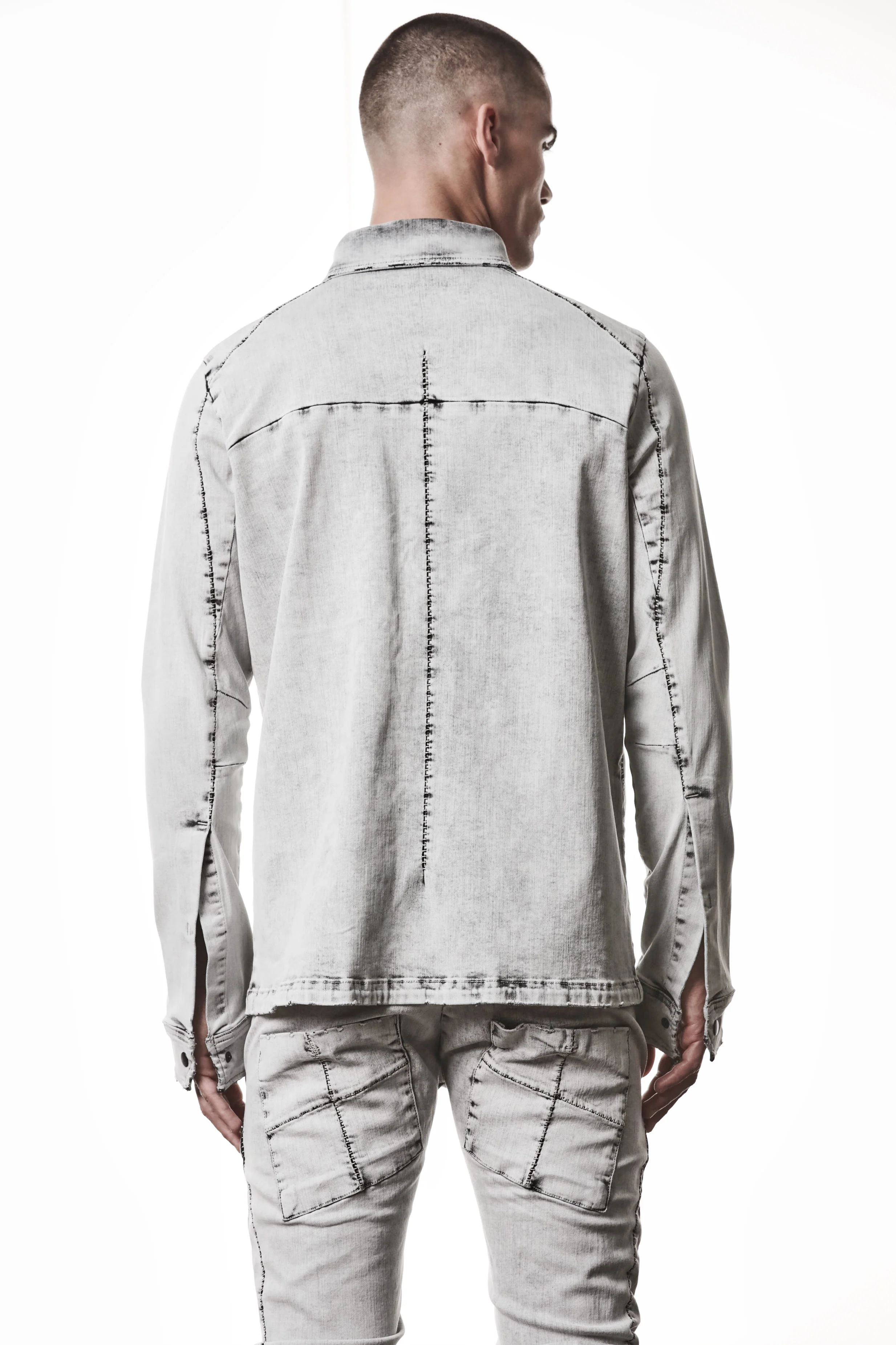thom/krom M H 181 Shirt - Light Grey - Image 3