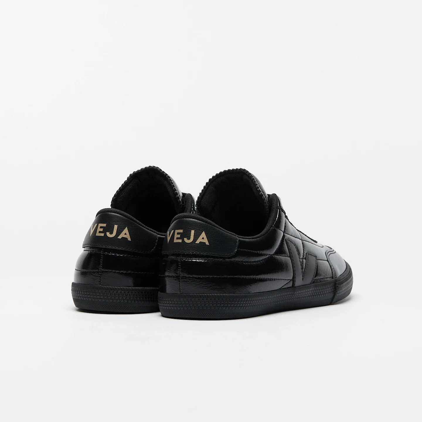 Veja Mens Panenka Patent Leather Sneakers - Black - Image 3