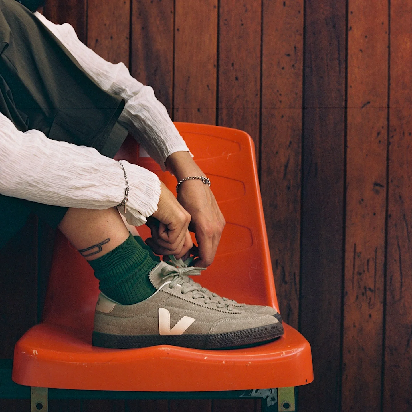 Veja Mens Panenka Suede Sneakers - Taupe/Pierre Bark - Image 4