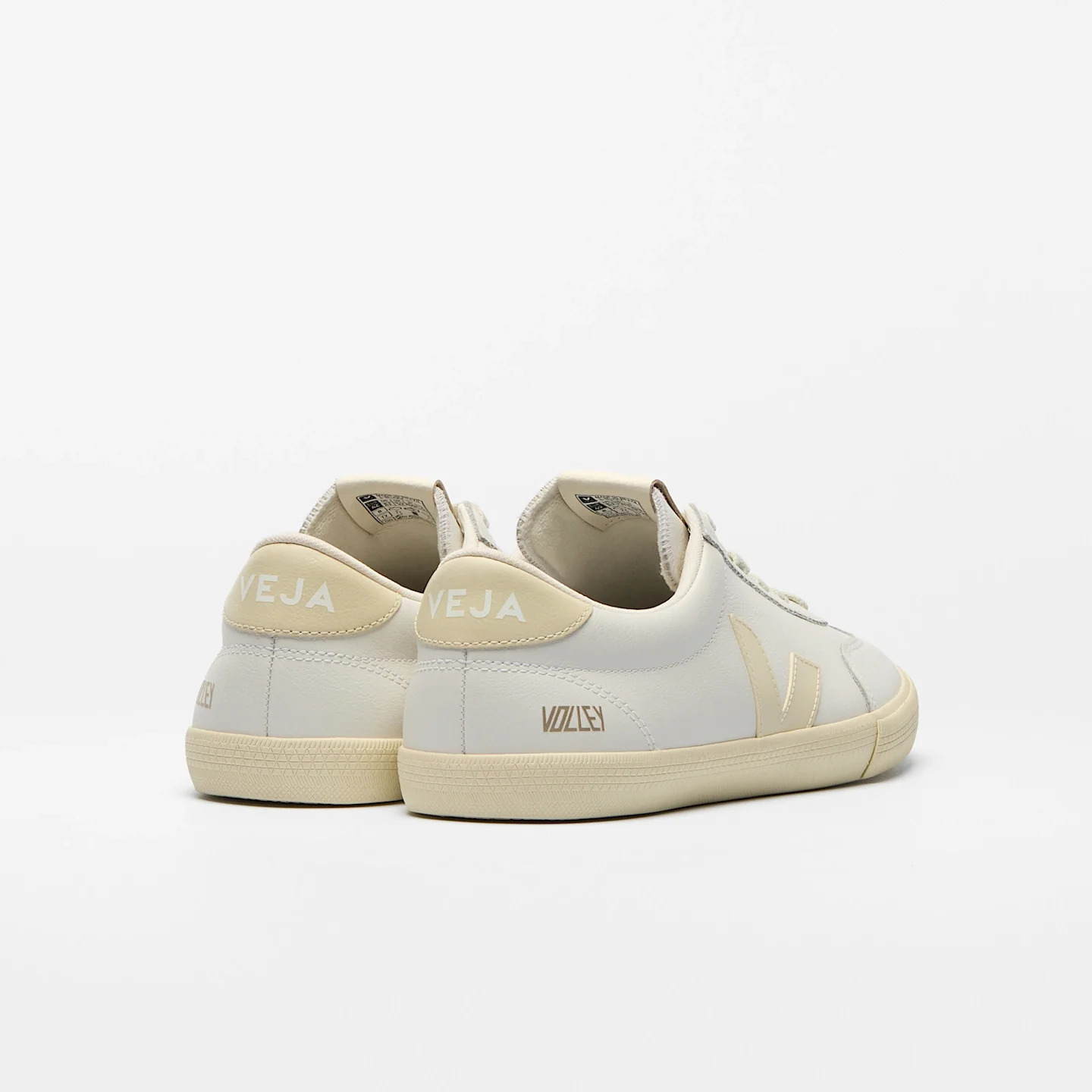 Veja Womens Volley O.T. Leather Sneakers - White Calcaire - Image 3