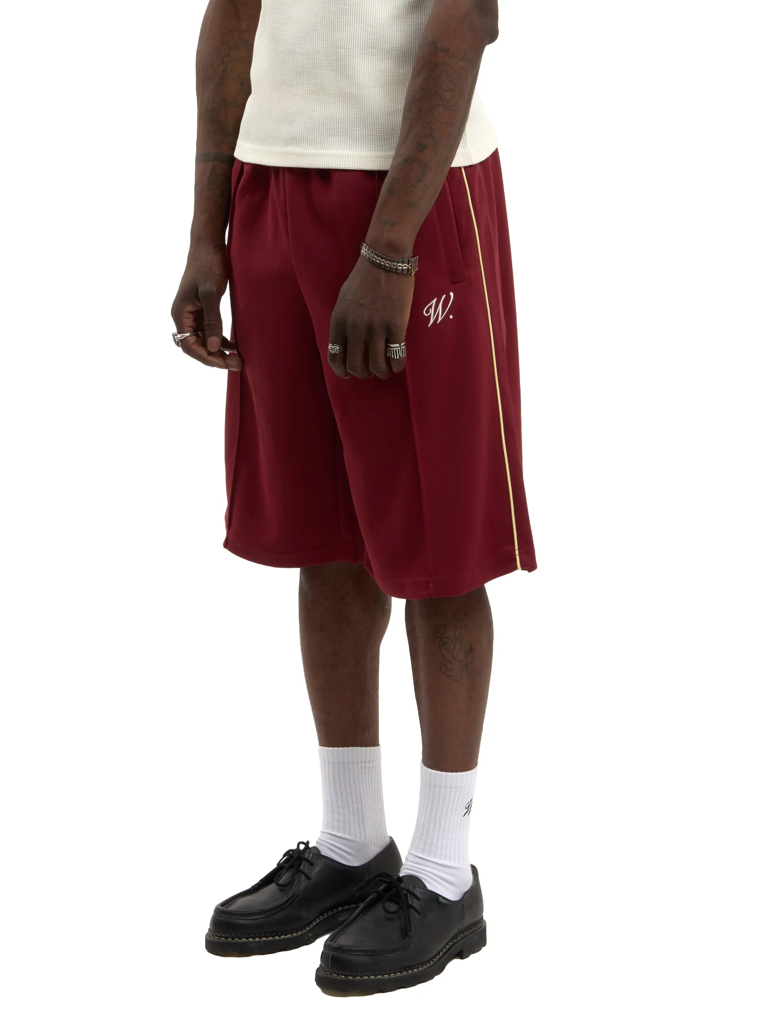 Walk in Paris Signature Jogging Shorts - Burgundy - Image 2