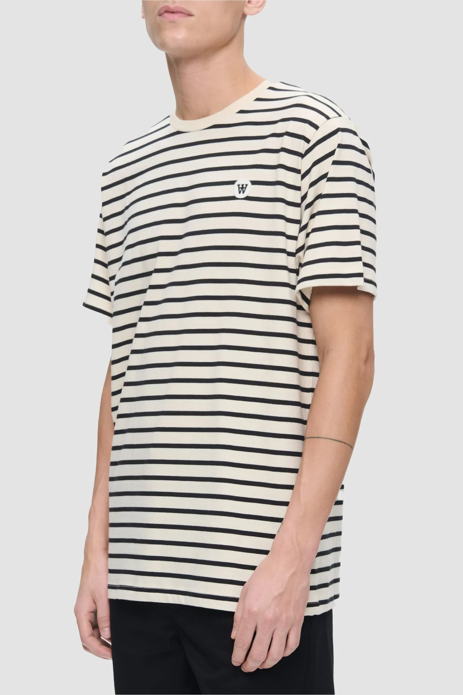WOOD WOOD WWAce Stripe Tee - Black Beauty