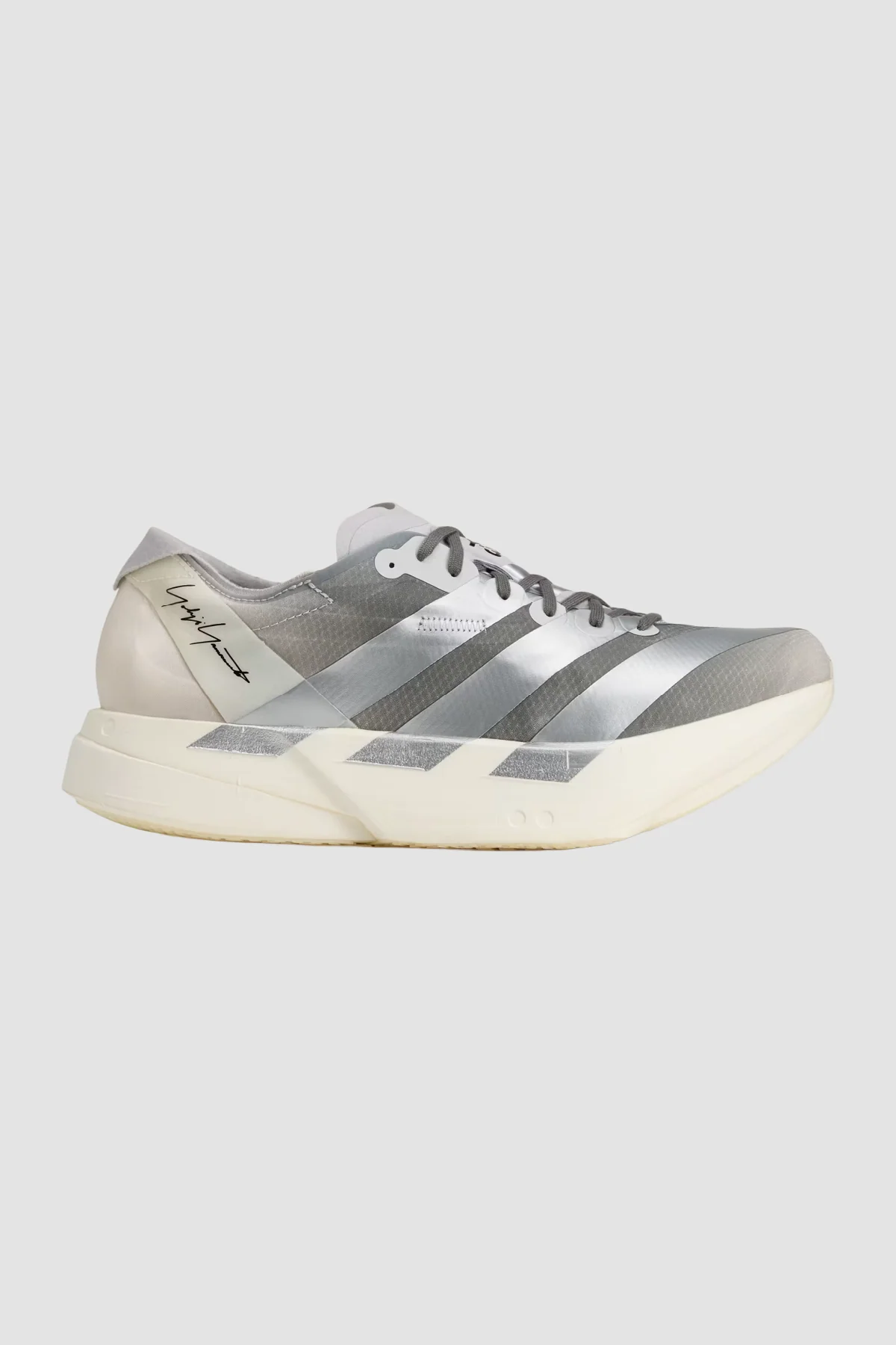 Y-3 Adios Pro 4 Sneakers - Chalk White/Silver Metallic/Light Solid Grey