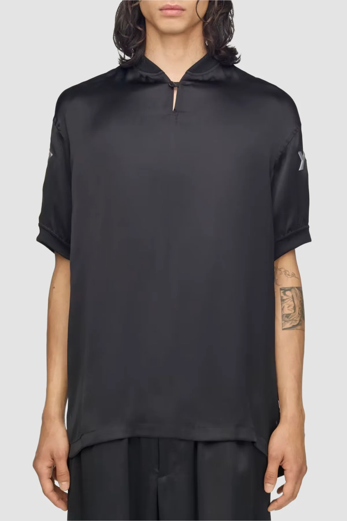 Y-3 Liquid Logo Satin Jersey Tee - Black