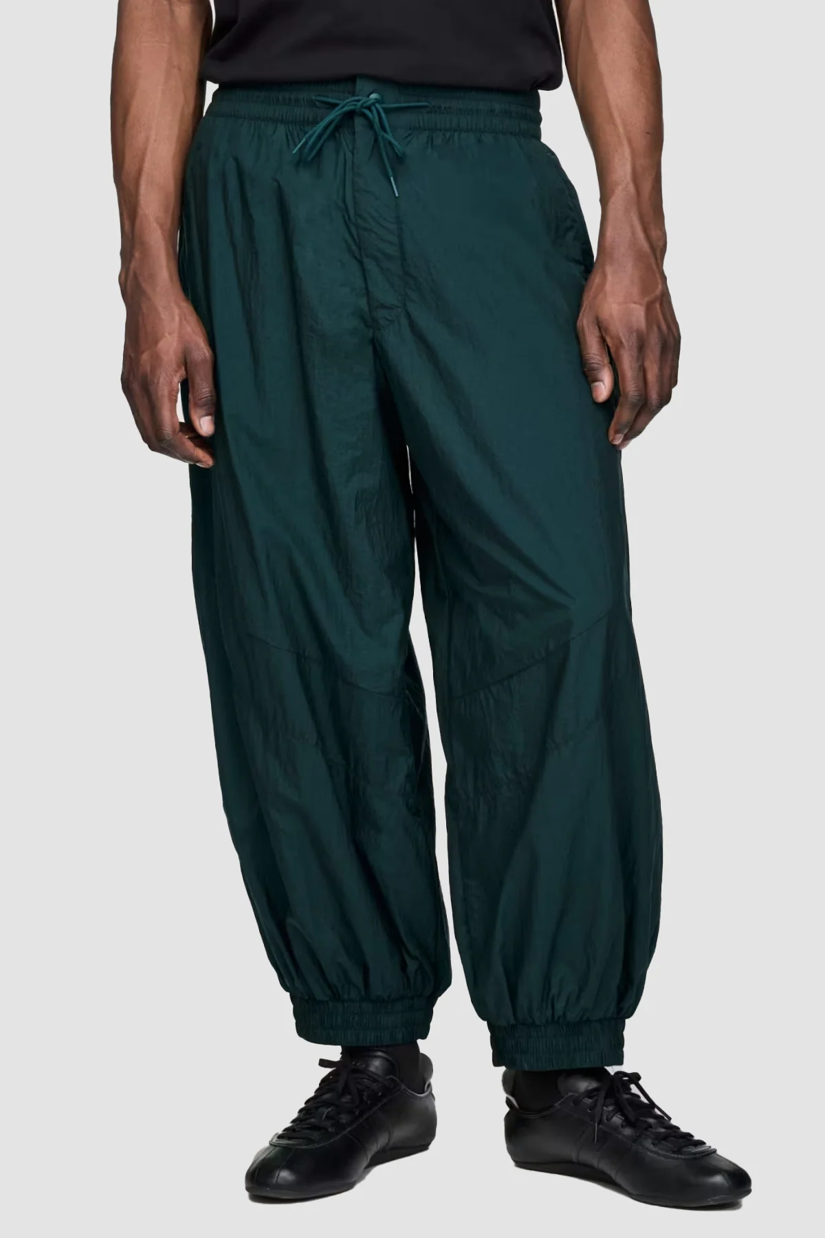 Y-3 Raw Edge 3 Stripes Nylon Track Pants - Aurora Ivy / Chalk Pearl