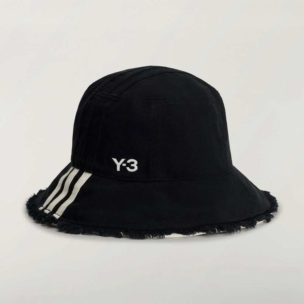 Y-3 Stripes Bucket Hat - Black - Image 3