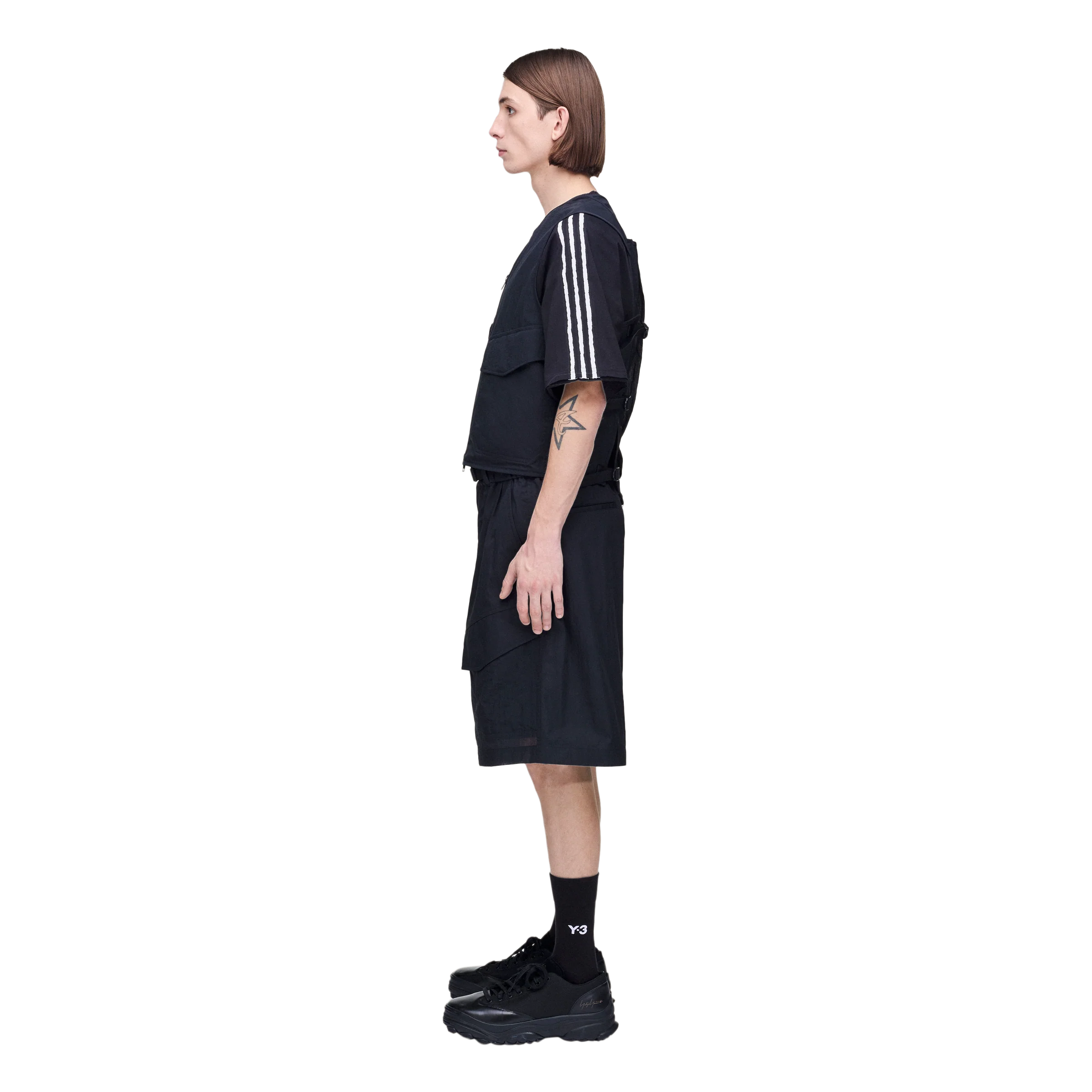 Y-3 UT Wide Leg Shorts - Black - Image 2