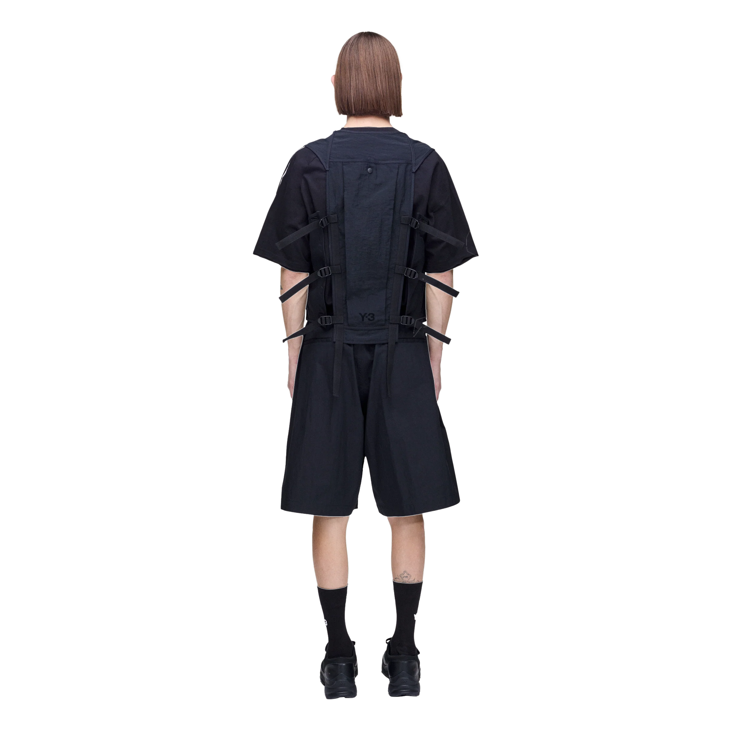 Y-3 UT Wide Leg Shorts - Black - Image 3